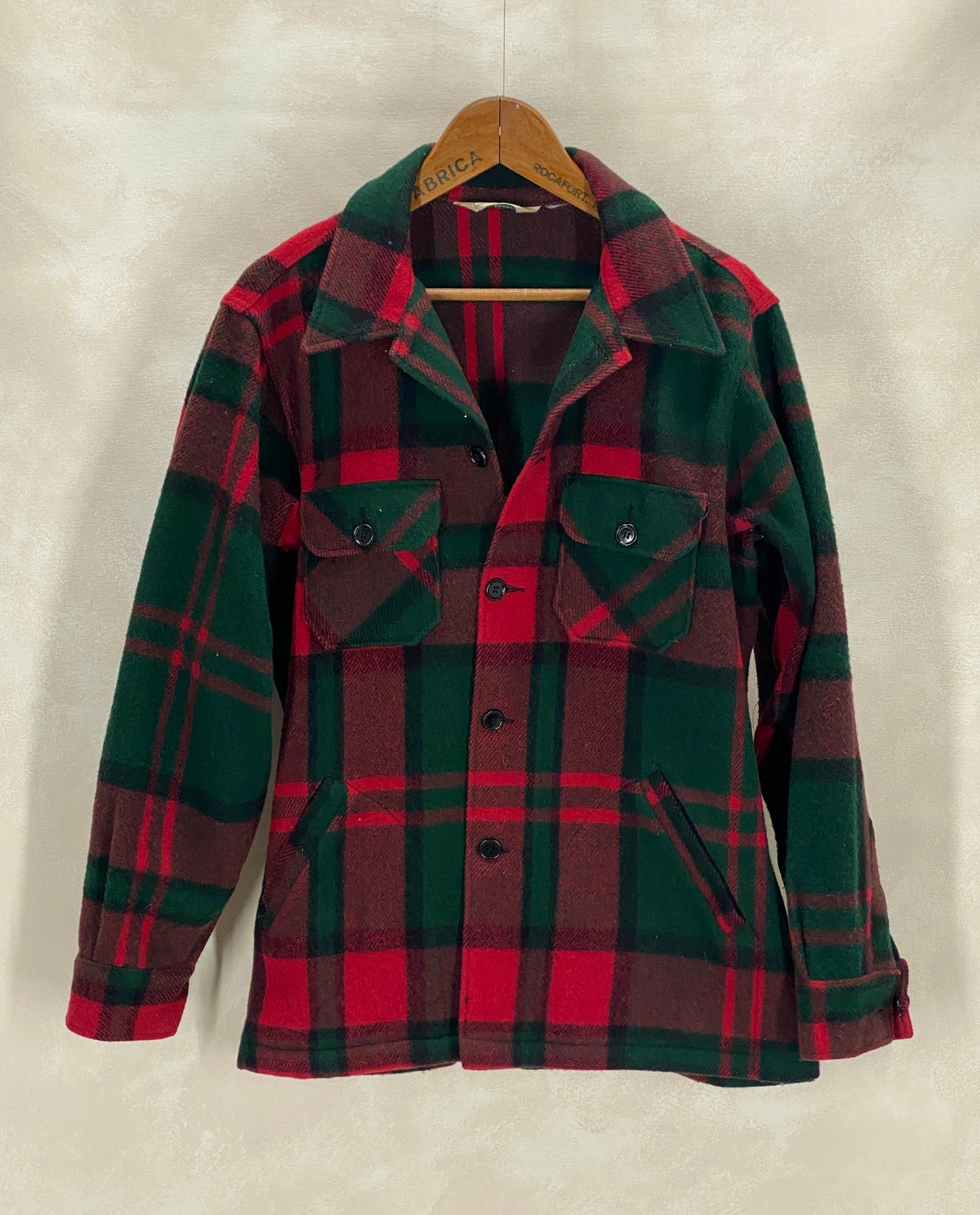 Size Large. Vintage L.L. Bean Wool Plaid Jacket – 4 Pockets – Made in USA