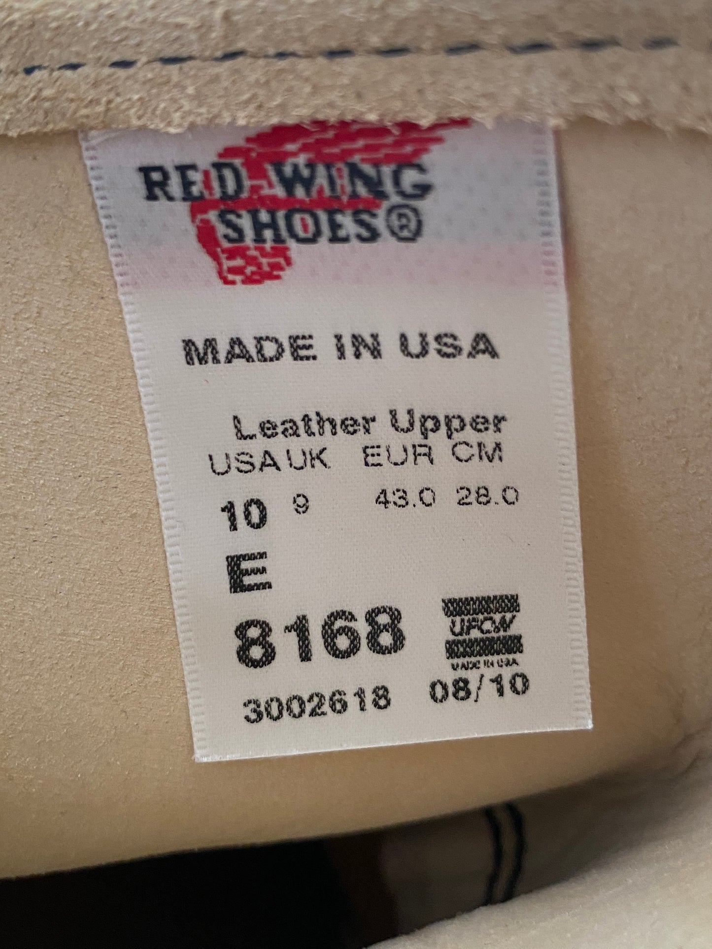 Size 10E (43 EU) Red Wing 8168 Pecos boots Made In USA ( Second )