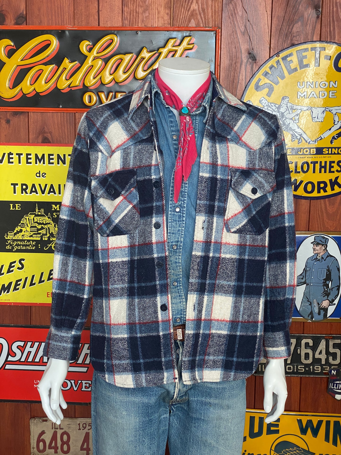 Size Med, 80s Heavy plaid shirt