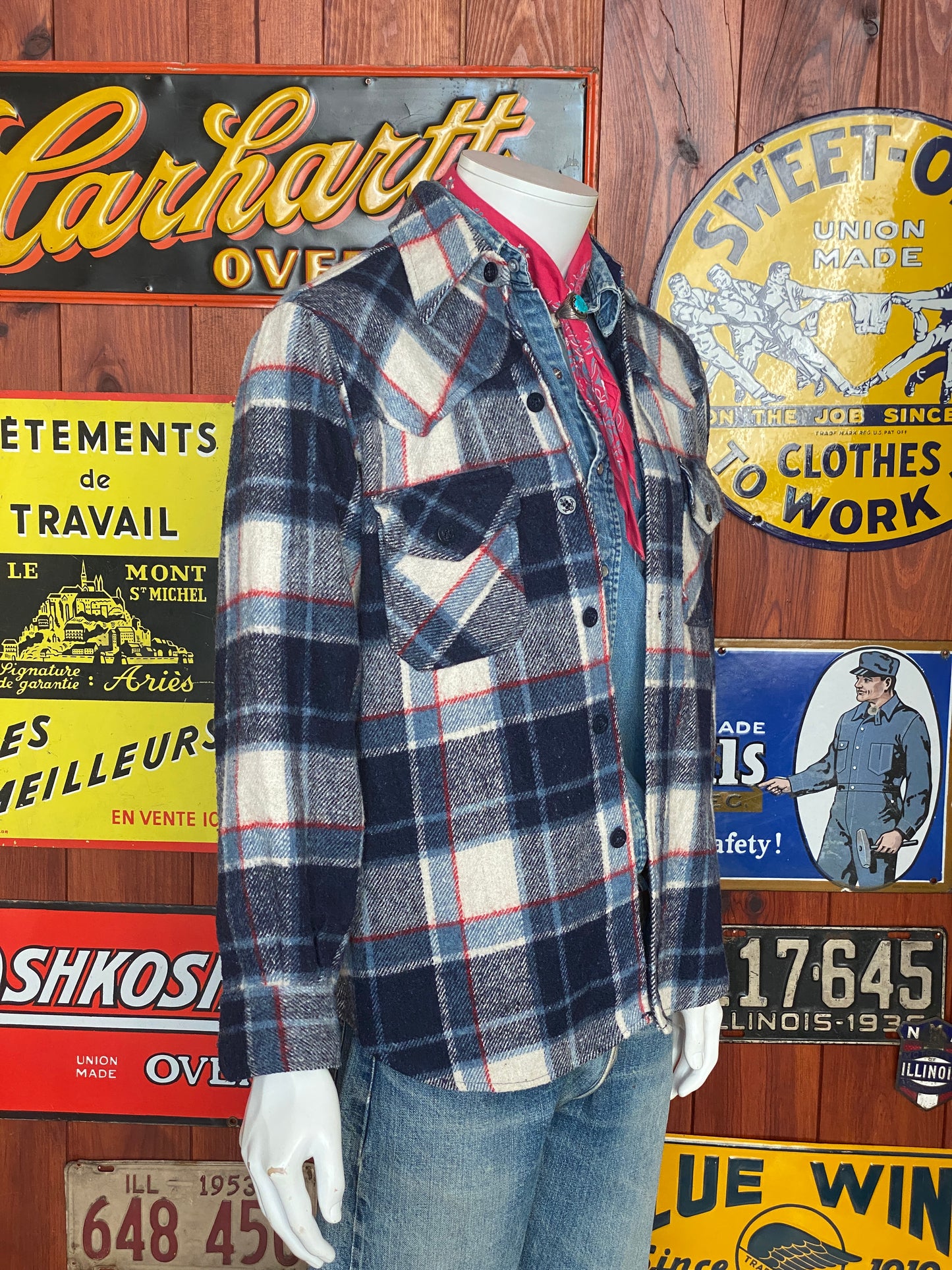 Size Med, 80s Heavy plaid shirt