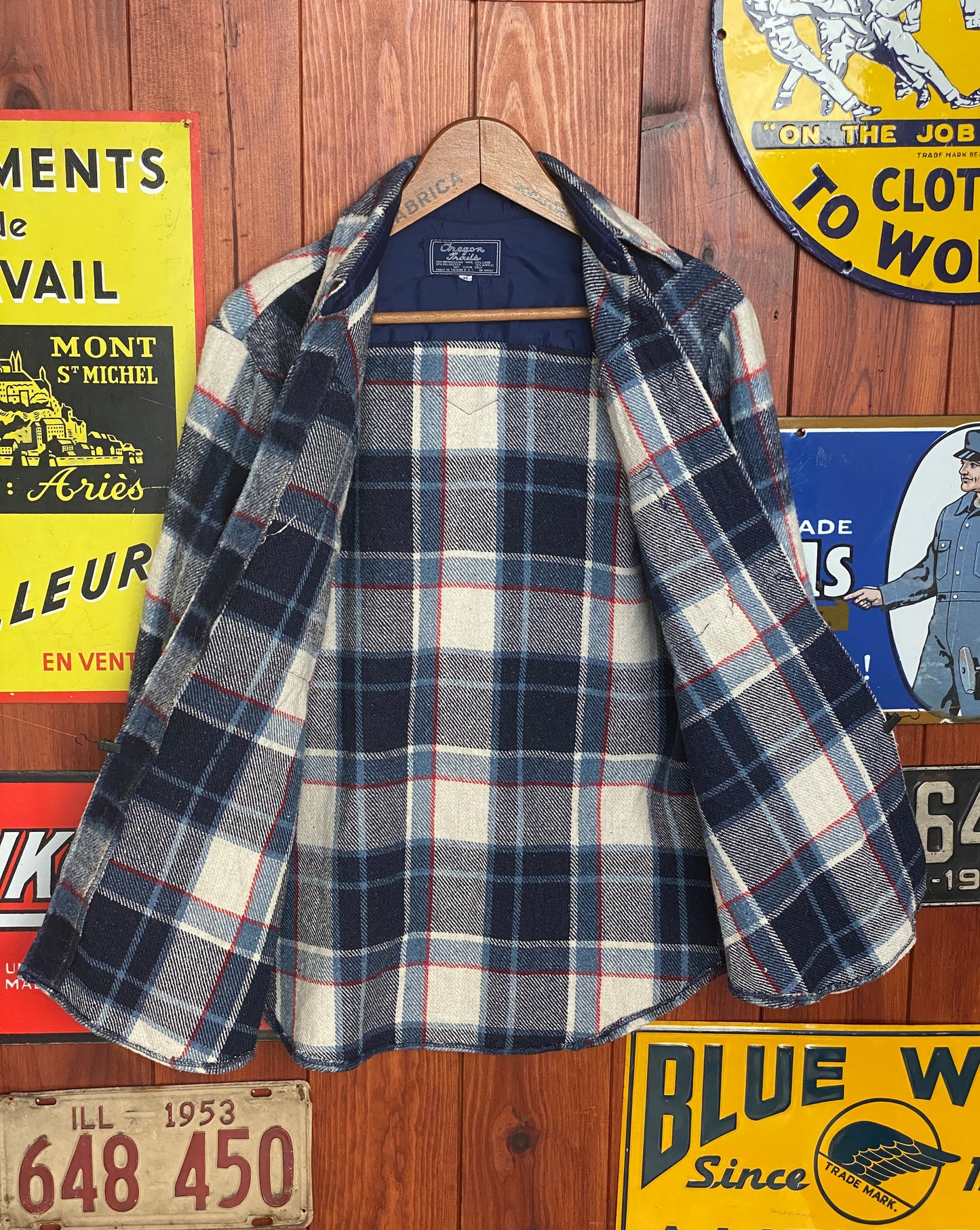 Size Med, 80s Heavy plaid shirt