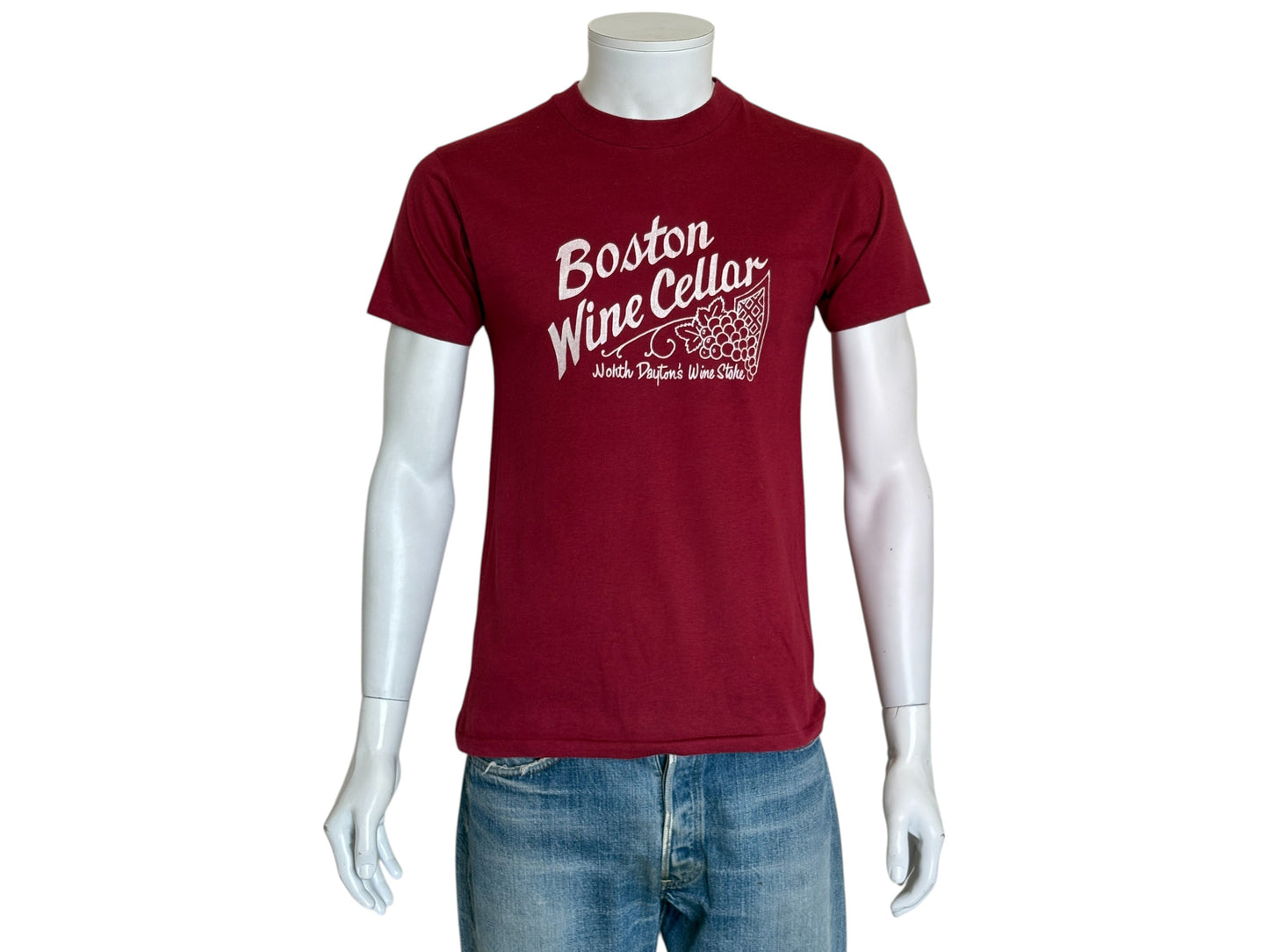 Vintage Boston Wine Cellar T-Shirt North Dayton Ohio Grapes Graphic Tee – Size M