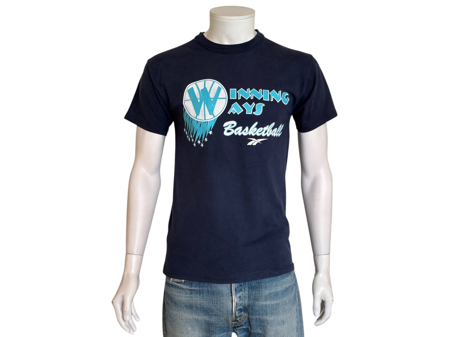 Vintage Winning Ways Basketball tee – bold 90s Reebok-era style with hoops flair. Small