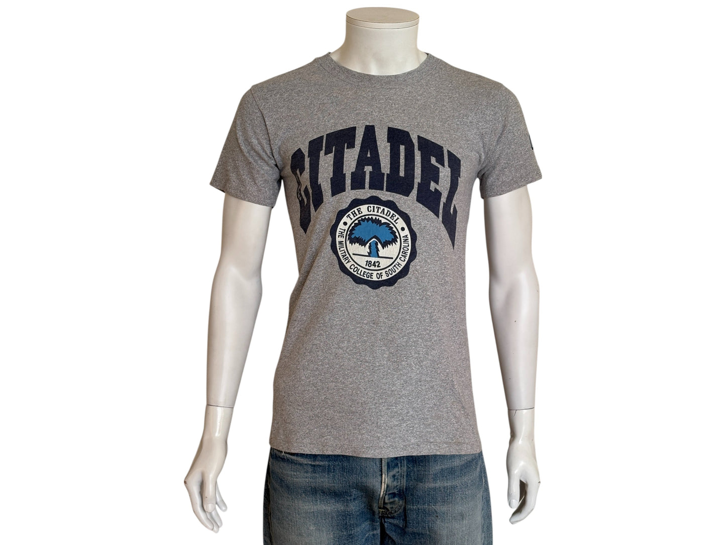 Vintage 80s Citadel tee – classic military college style from South Carolina’s iconic institution. Small