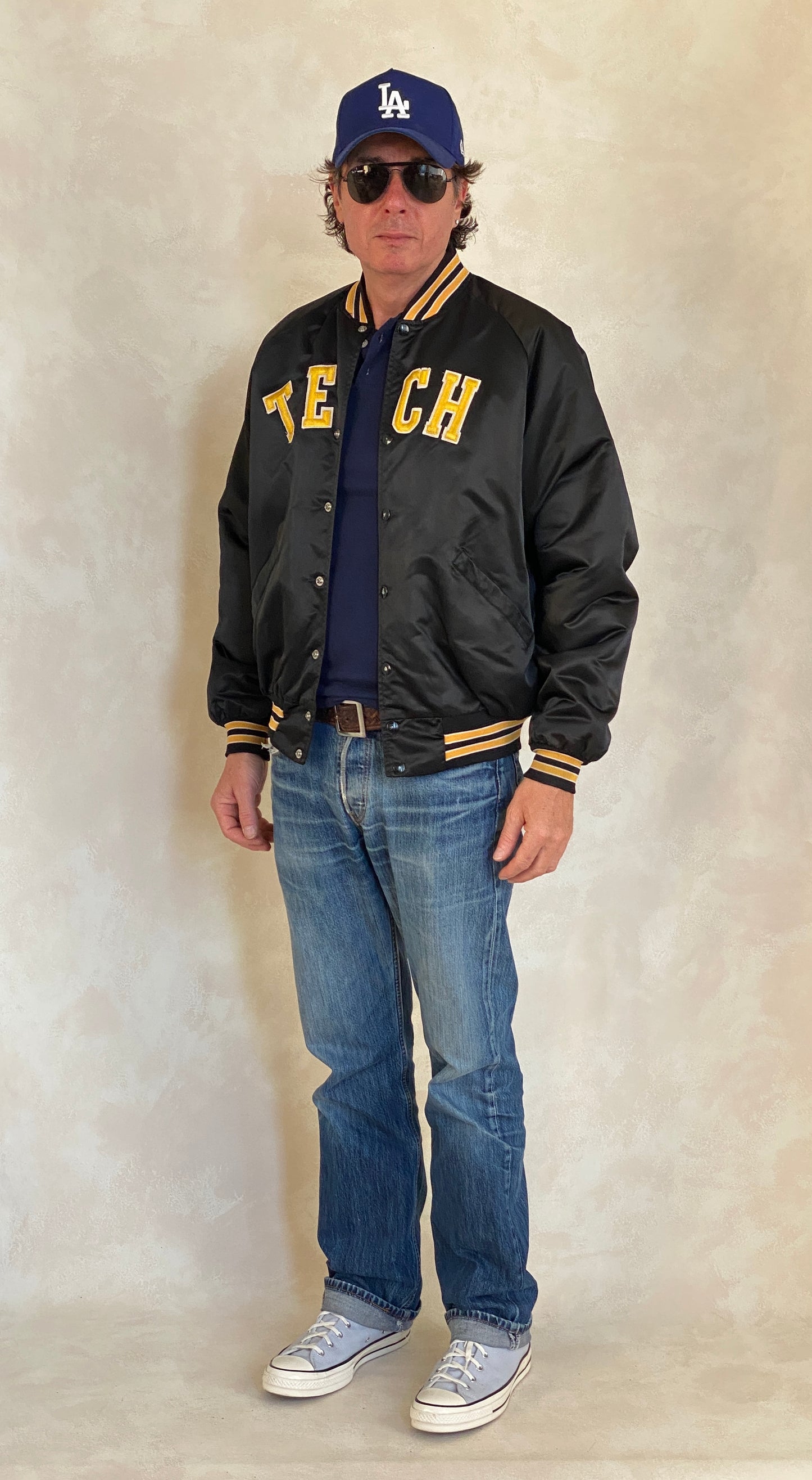Large . Vintage Tech Satin jacket Made in USA