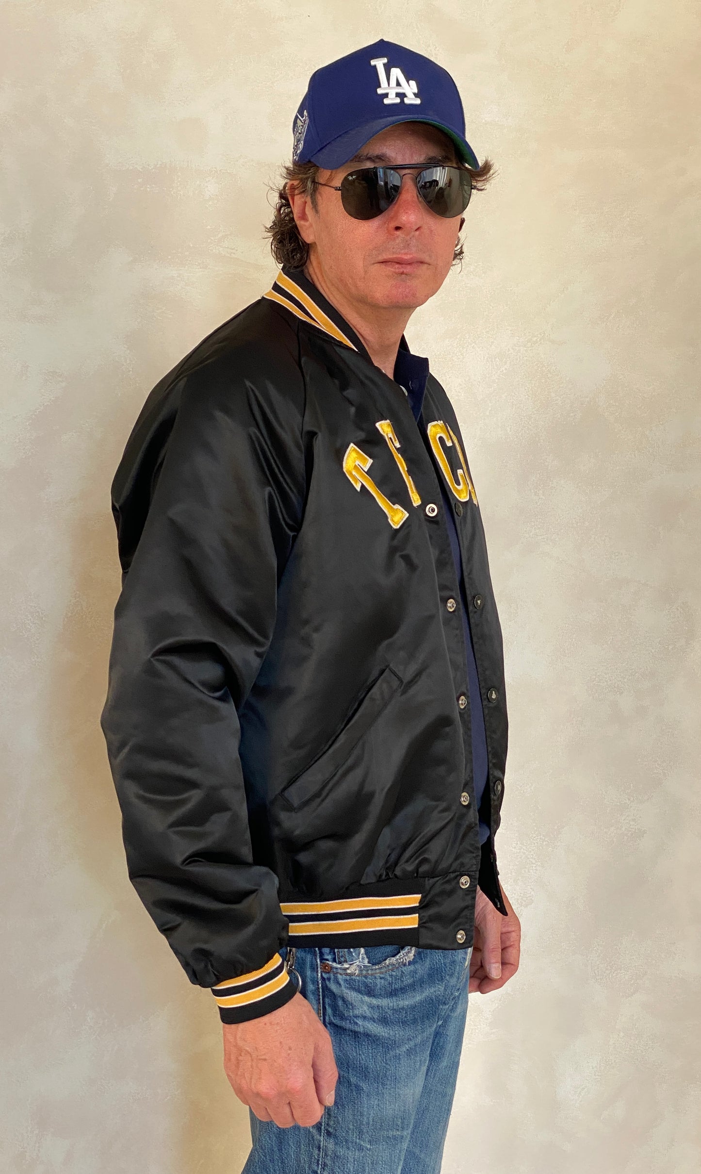 Large . Vintage Tech Satin jacket Made in USA
