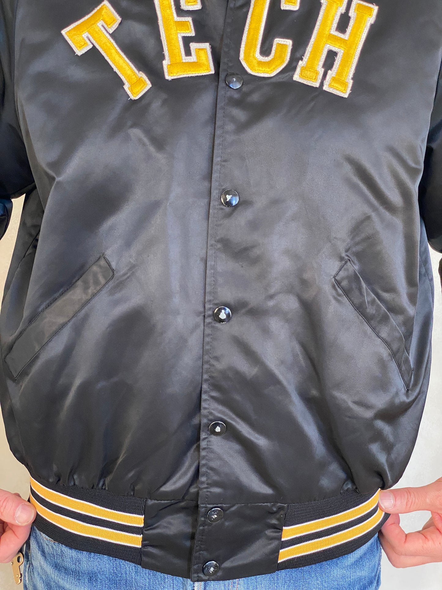 Large . Vintage Tech Satin jacket Made in USA