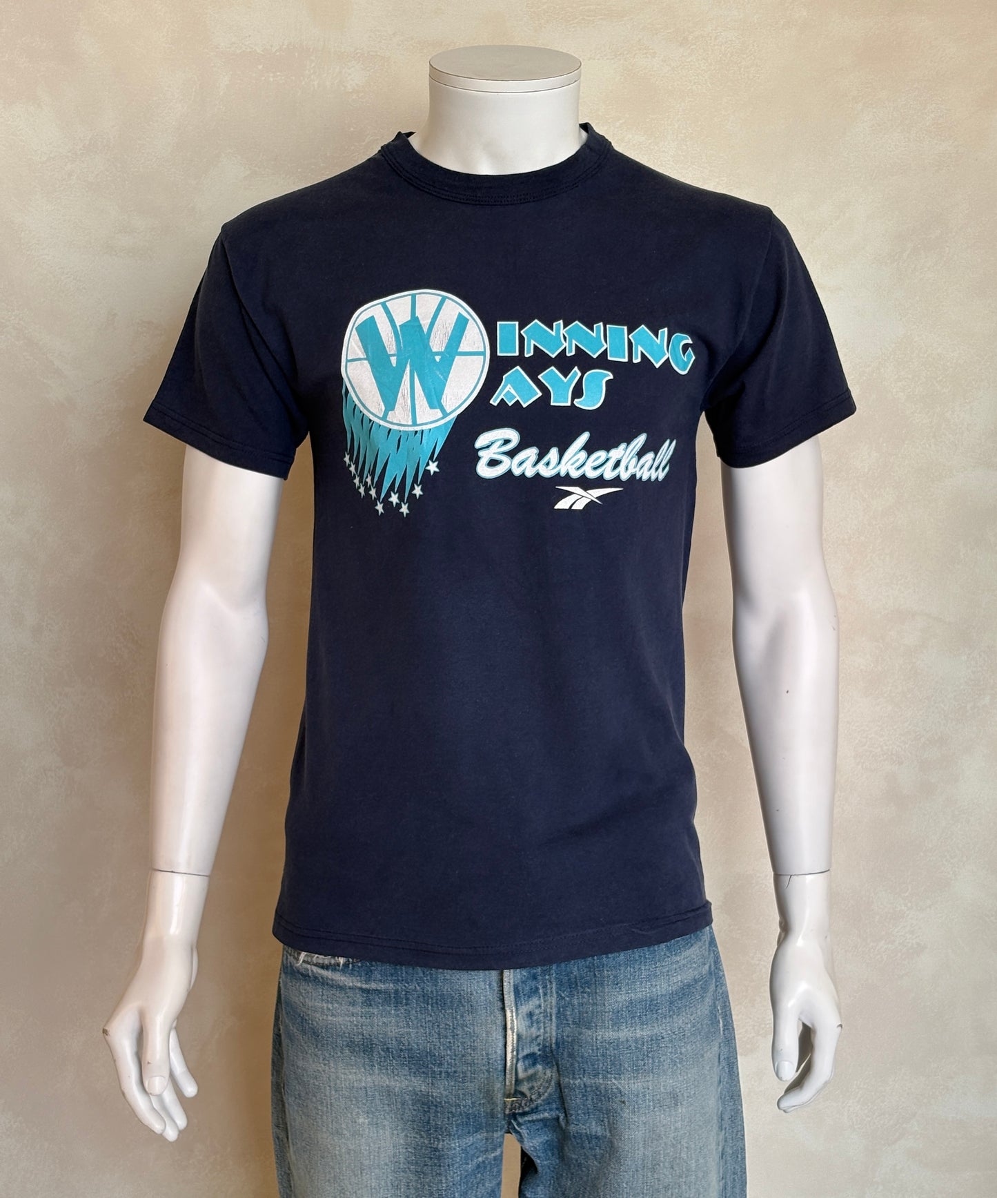 Vintage Winning Ways Basketball tee – bold 90s Reebok-era style with hoops flair. Small