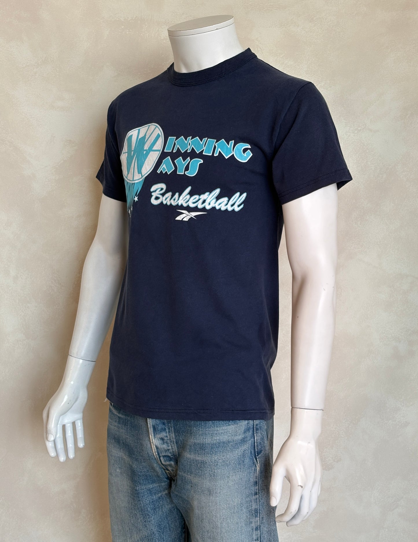 Vintage Winning Ways Basketball tee – bold 90s Reebok-era style with hoops flair. Small