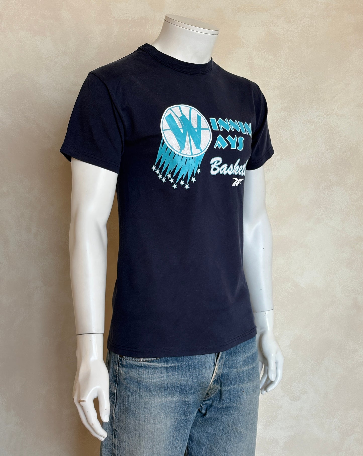 Vintage Winning Ways Basketball tee – bold 90s Reebok-era style with hoops flair. Small