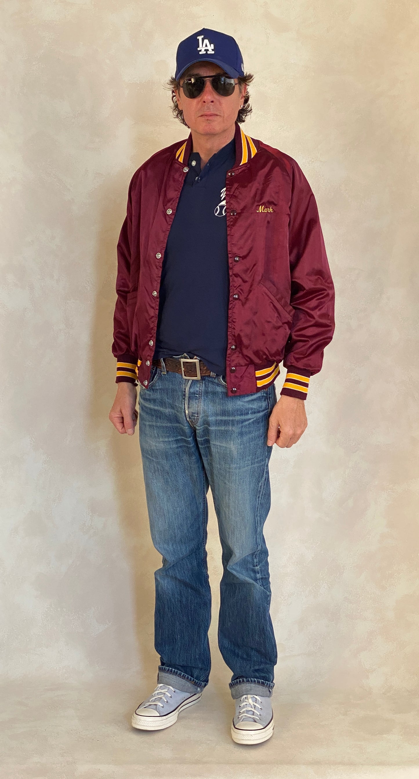 Size Small . Vintage Delong satin jacket Made in USA