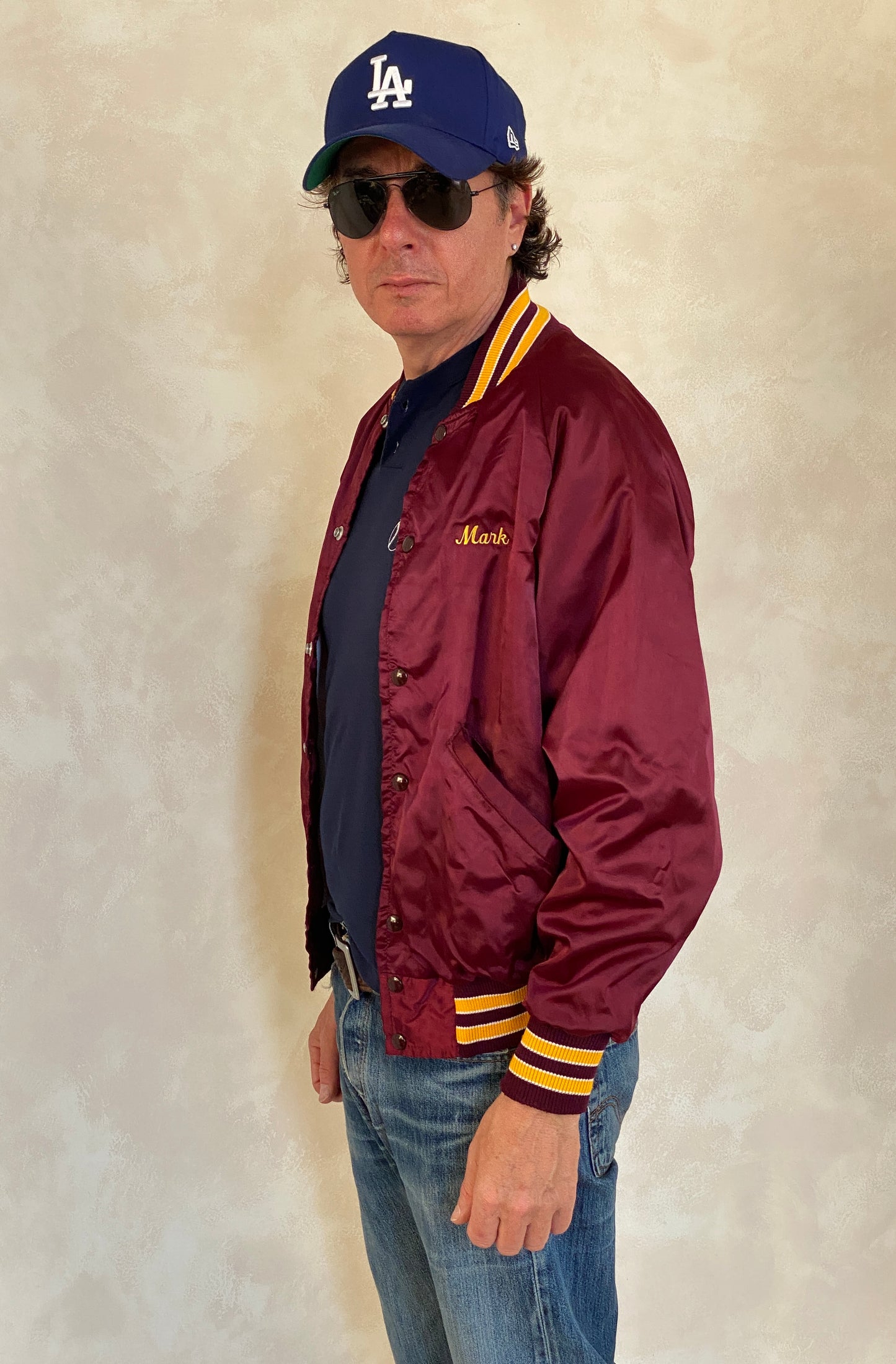 Size Small . Vintage Delong satin jacket Made in USA