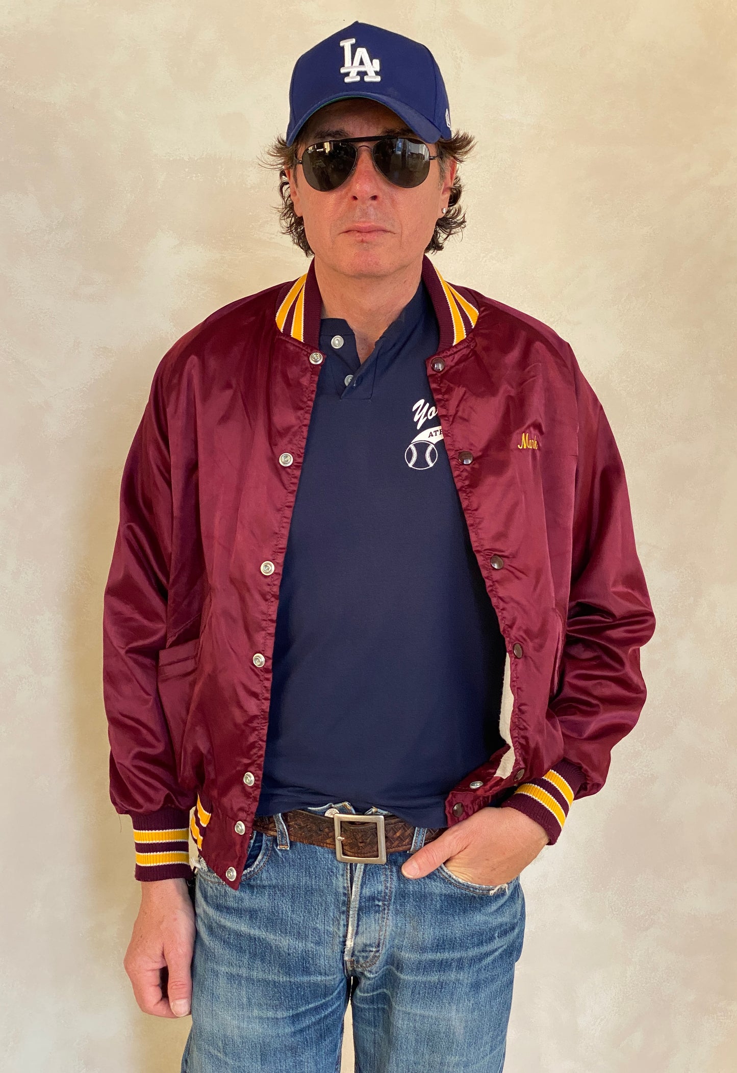 Size Small . Vintage Delong satin jacket Made in USA