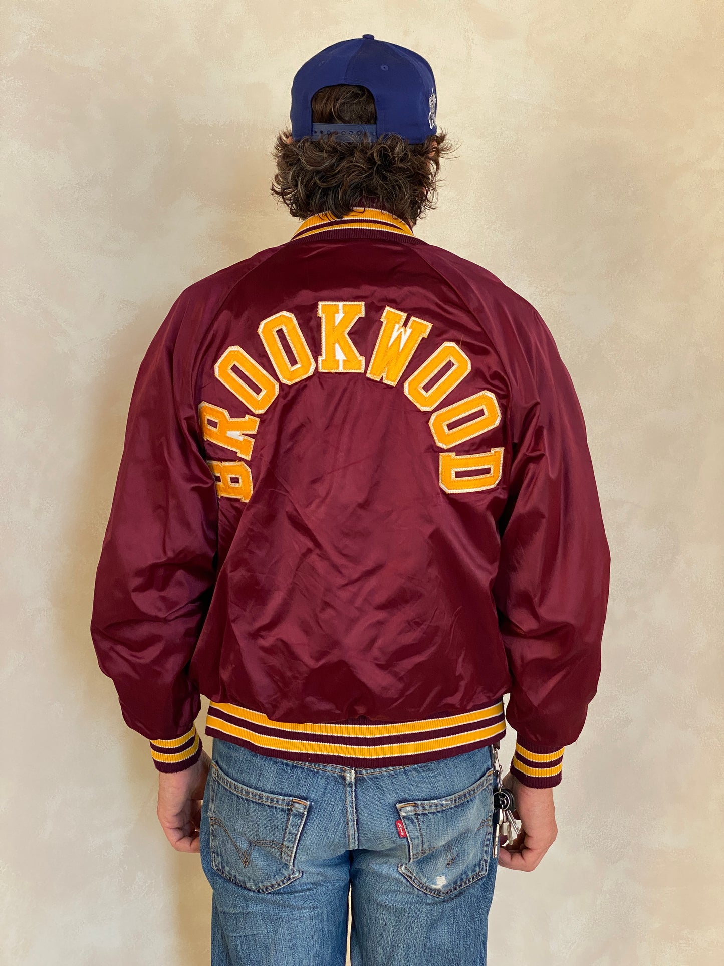Size Small . Vintage Delong satin jacket Made in USA