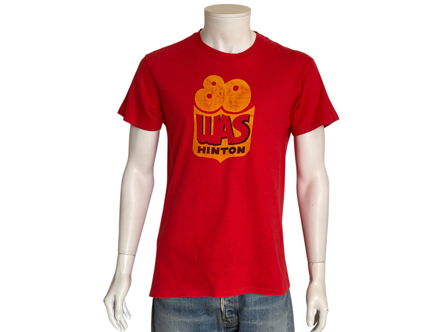 Vintage 80s bowling tee – bold WAS Hinton graphic with retro athletic flair. Large