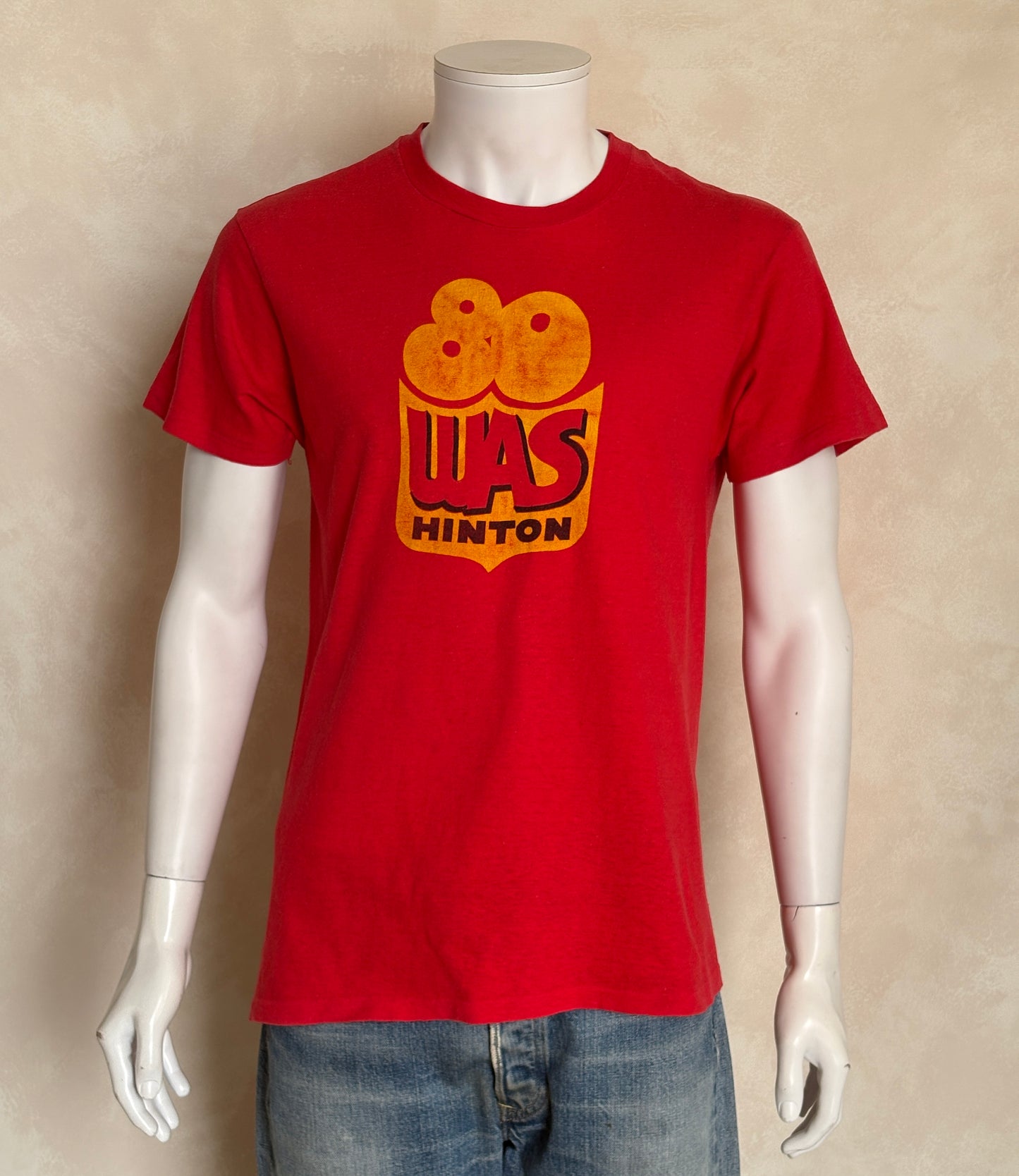 Vintage 80s bowling tee – bold WAS Hinton graphic with retro athletic flair. Large
