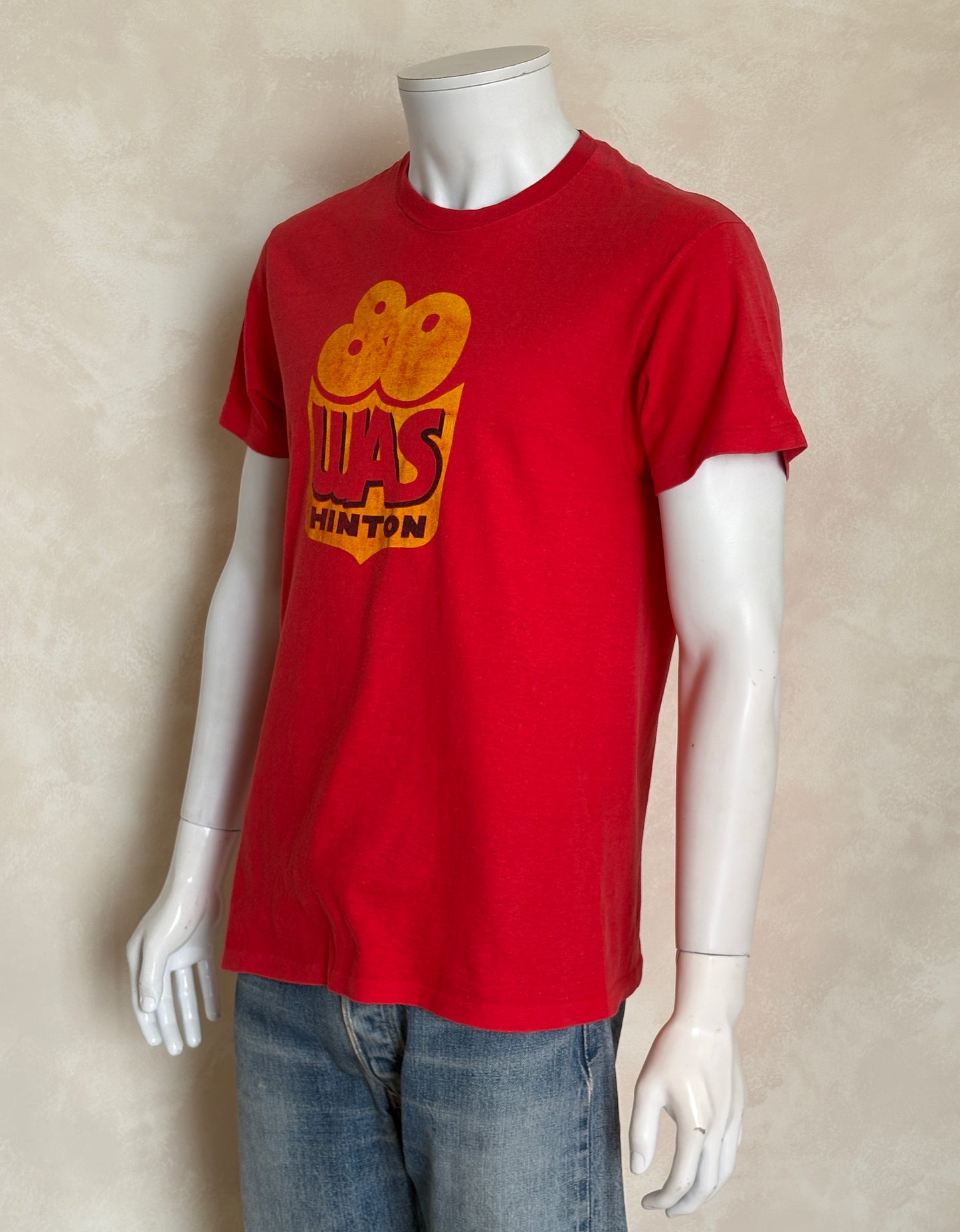 Vintage 80s bowling tee – bold WAS Hinton graphic with retro athletic flair. Large