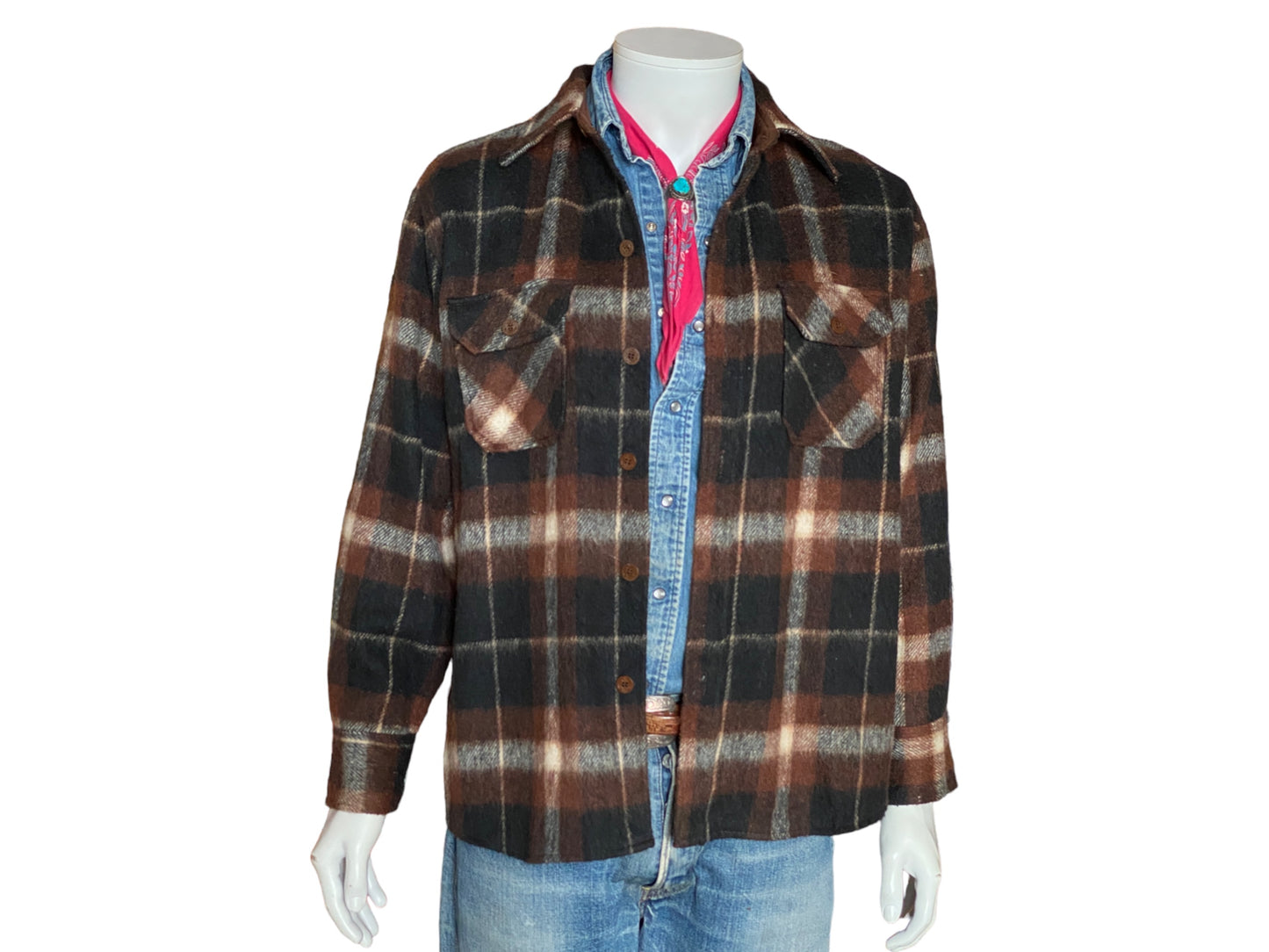 Size Large 80s Heavy Plaid Shirt | Vintage Retro Style