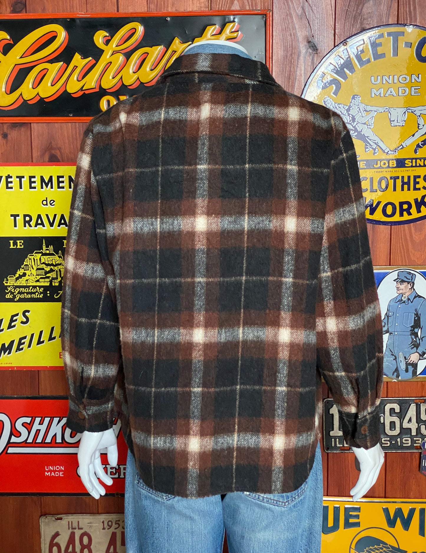 Size Large 80s Heavy Plaid Shirt | Vintage Retro Style