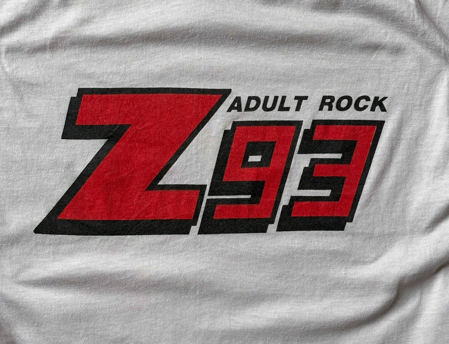 Vintage Z93 Adult Rock radio t-shirt – classic 80s music promo tee, USA made.