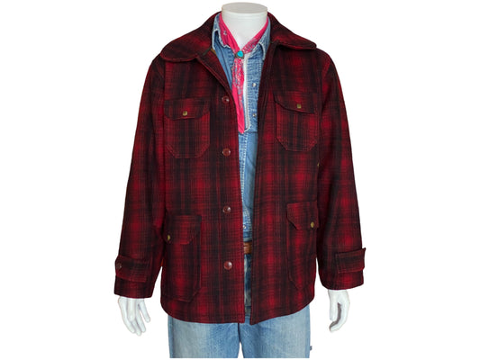 Size 42US / 52EU Vintage 50s Woolrich plaid wool hunting jacket
