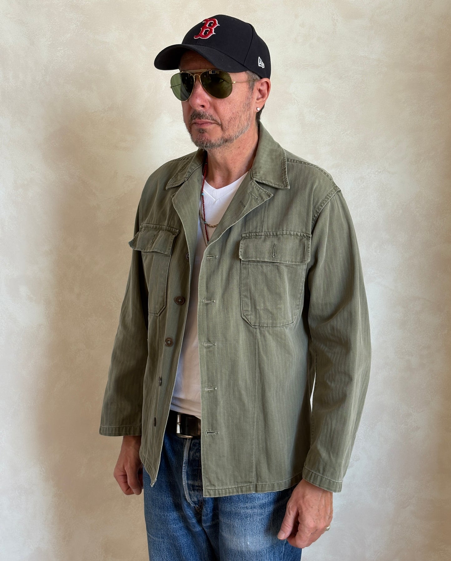 Medium . Authentic US Army HBT Utility Shirt – Korean War Era