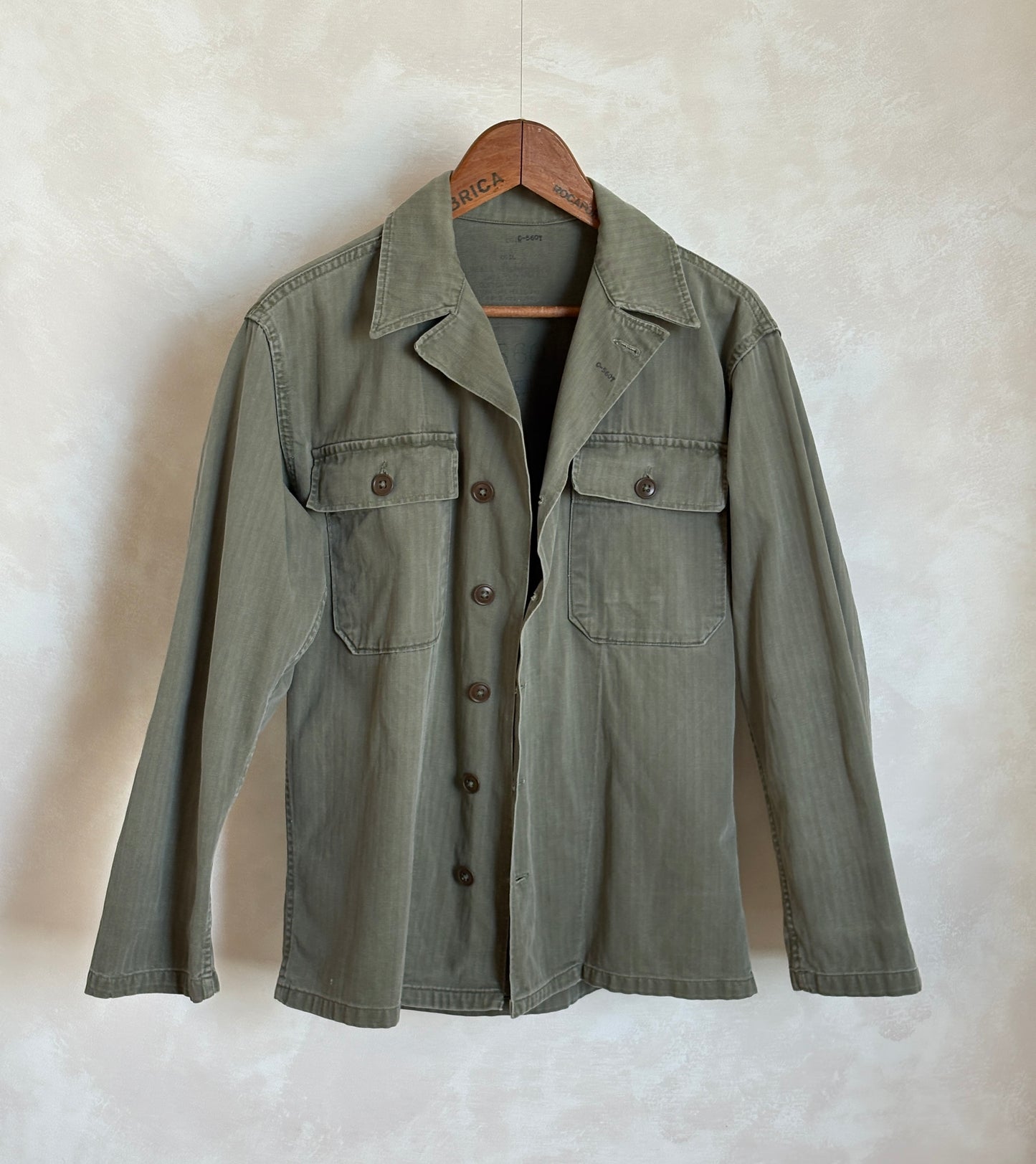 Medium . Authentic US Army HBT Utility Shirt – Korean War Era