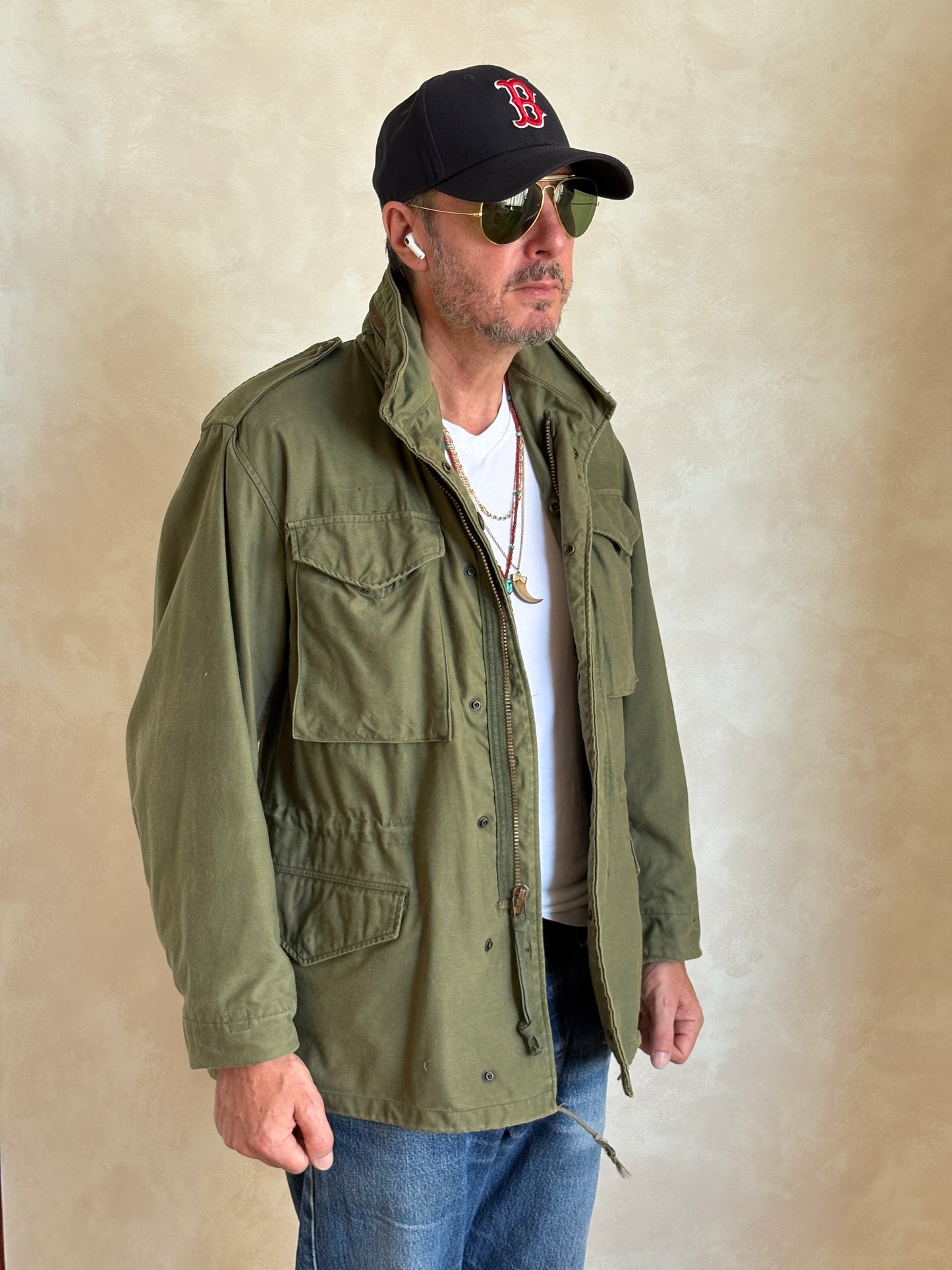 Small Reg. Authentic John Ownbey 1974 US Army M-65 Field Jacket – OG-107 – Vintage Military Issue
