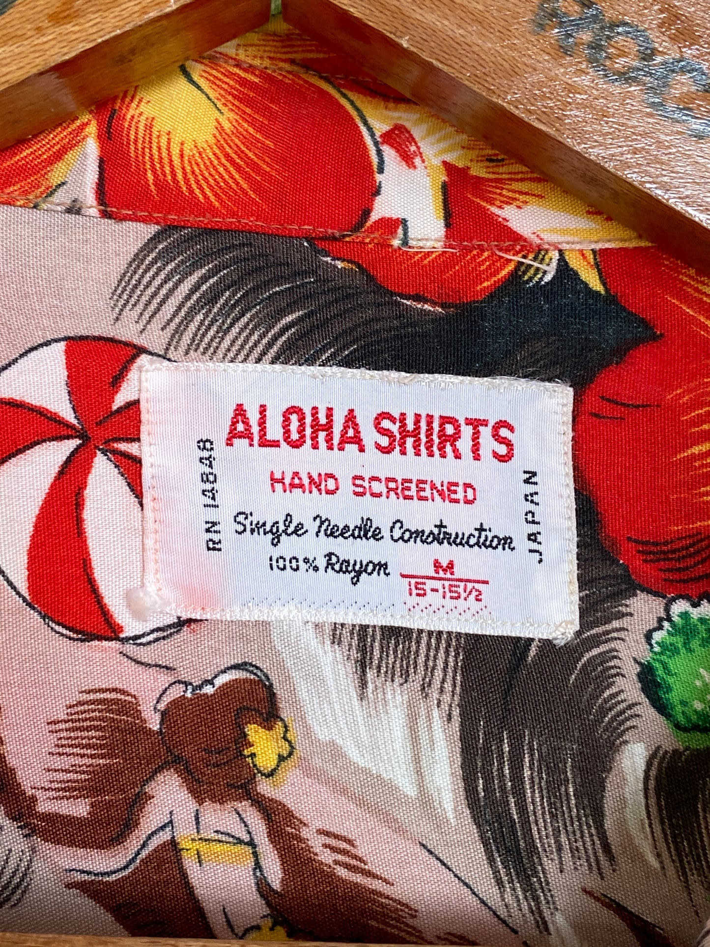 Size Med. Vintage 60s Aloha Hawaiian shirt Made in Japan