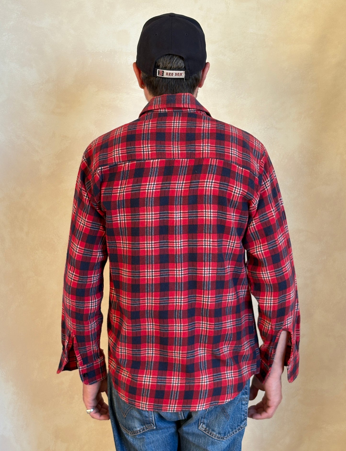 Size Med. Vintage 80s Flannel Plaid Shirt – Retro Grunge Workwear