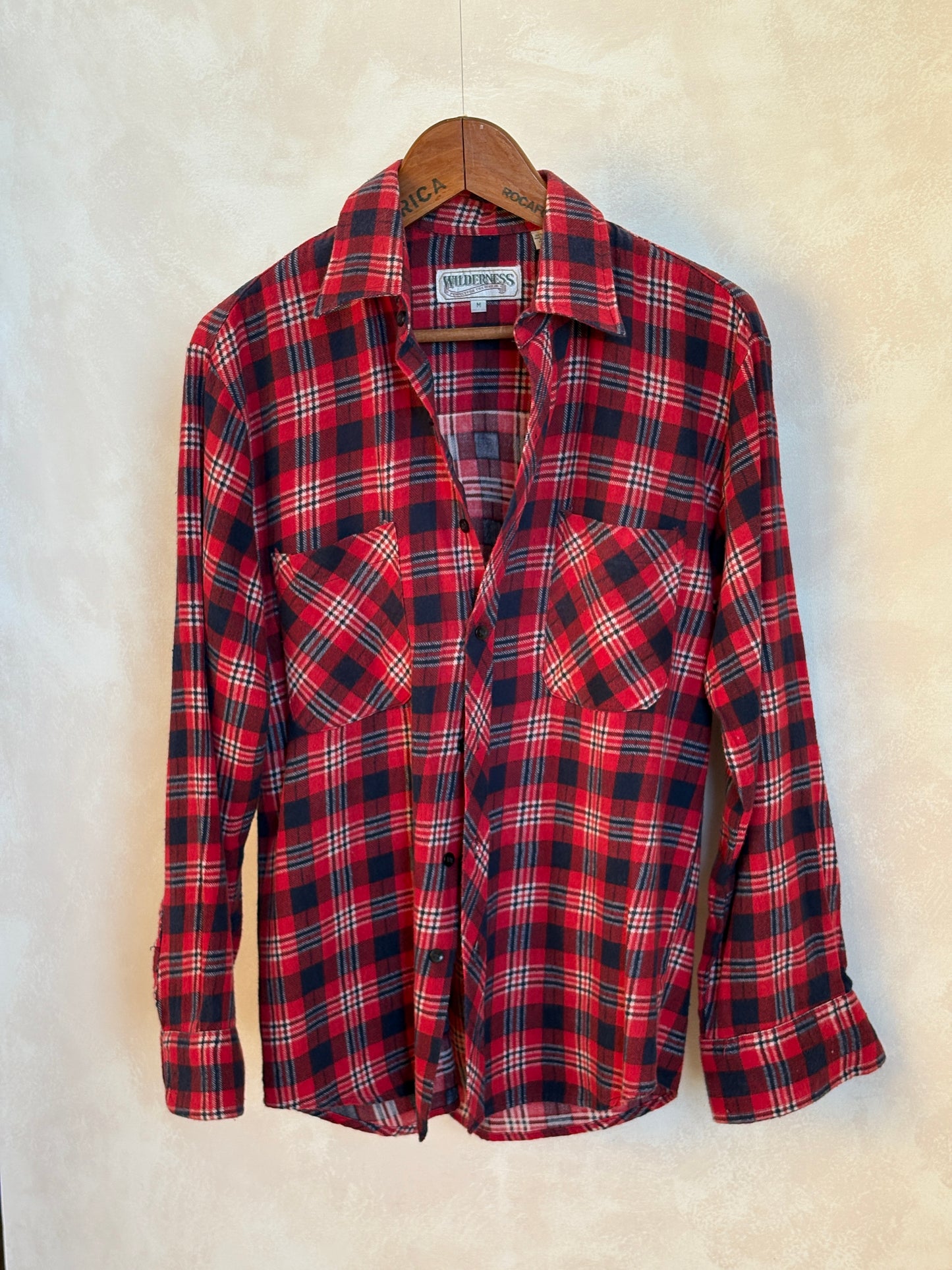 Size Med. Vintage 80s Flannel Plaid Shirt – Retro Grunge Workwear