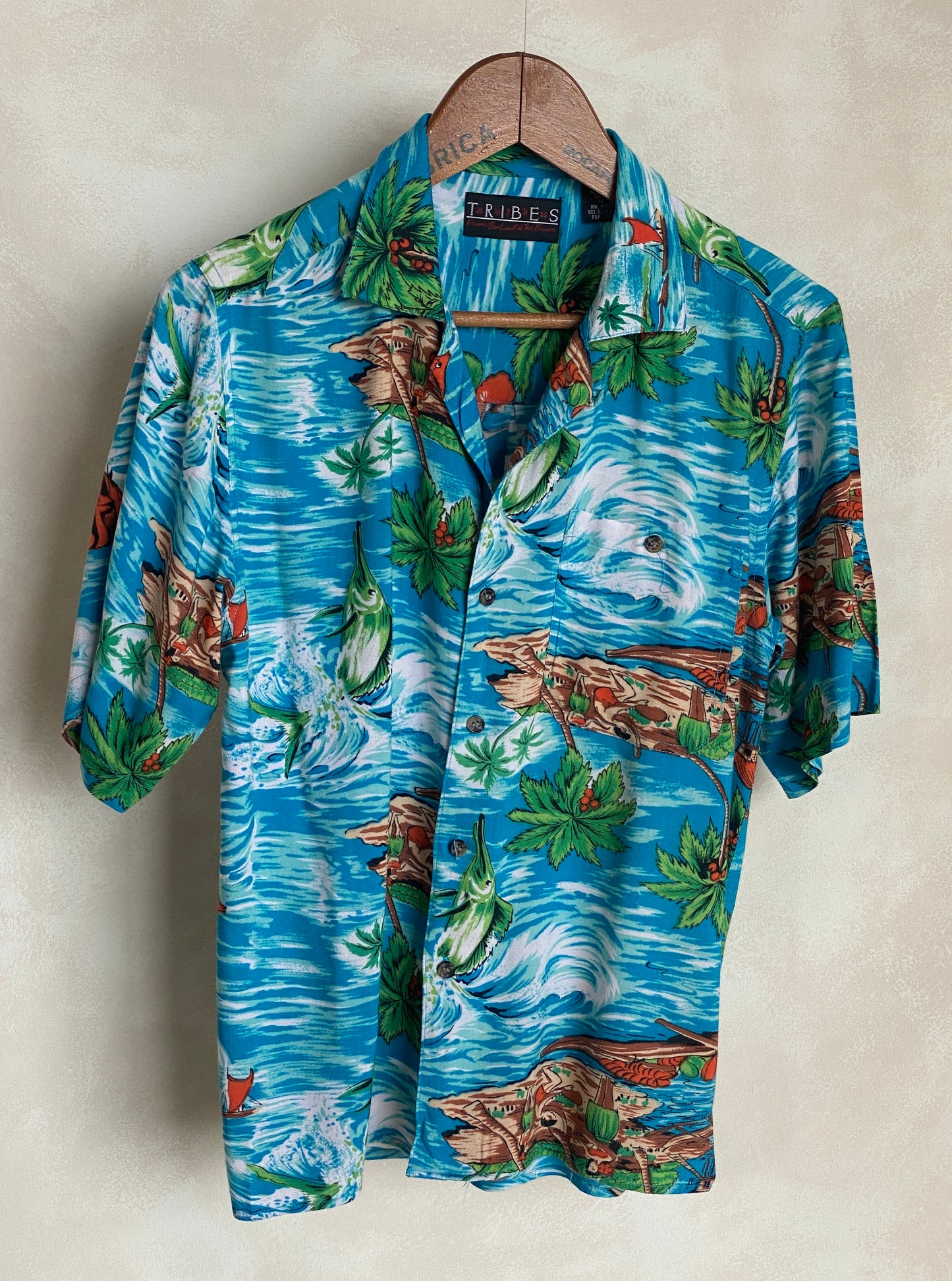 Size XL Youth. Vintage 90s Hawaiian shirt