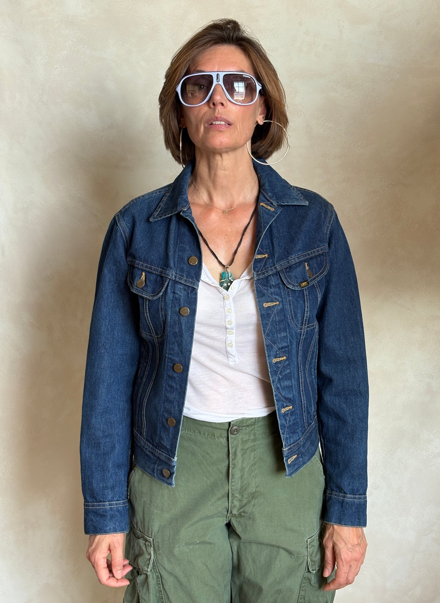 Size 34US / 44EU . Vintage 80s Lee Denim Jacket – 4 Pockets – Made in USA
