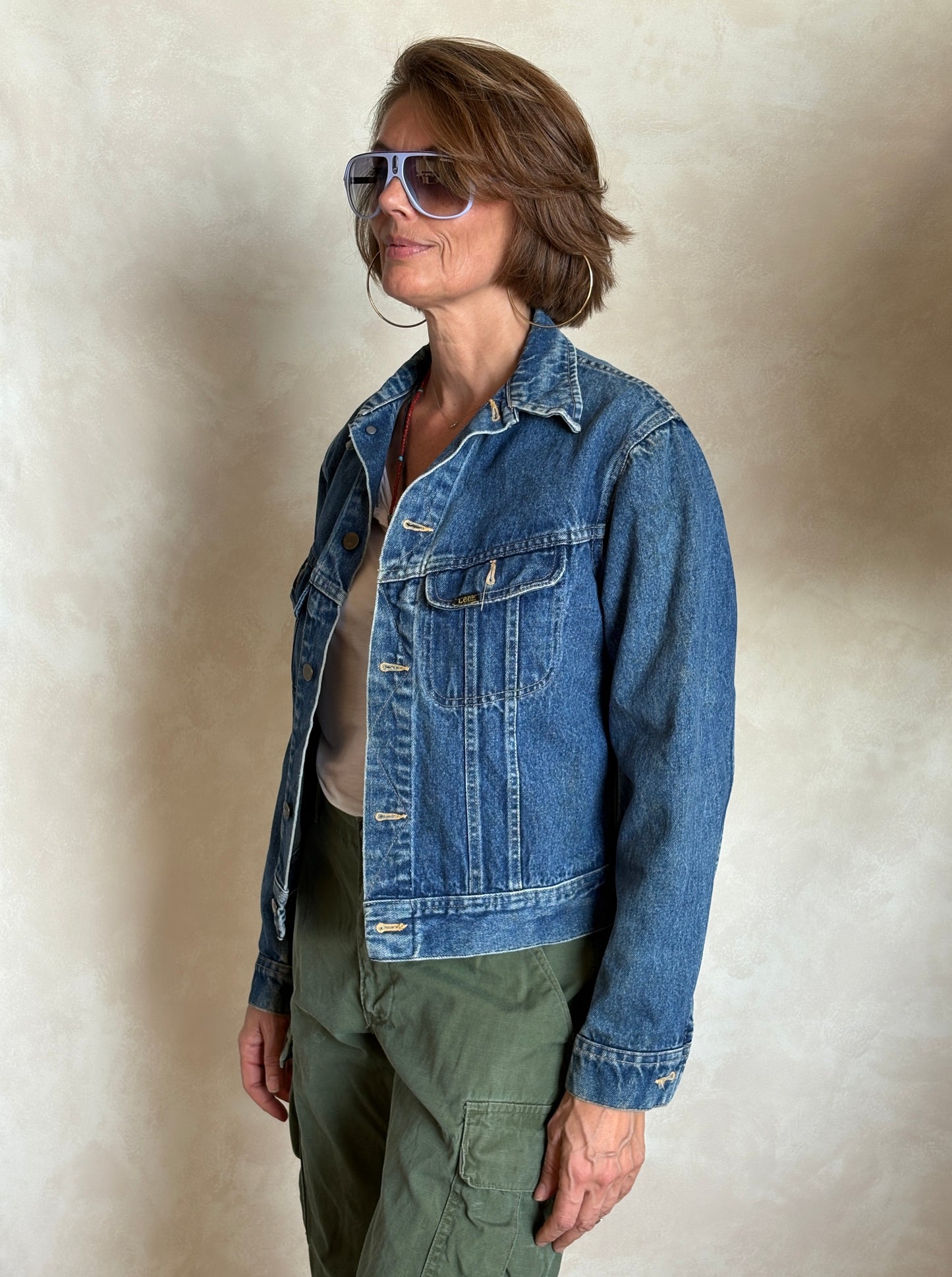 Size 36US / 46EU . Vintage 80s Lee Denim Jacket – 2 Pockets – Made in USA