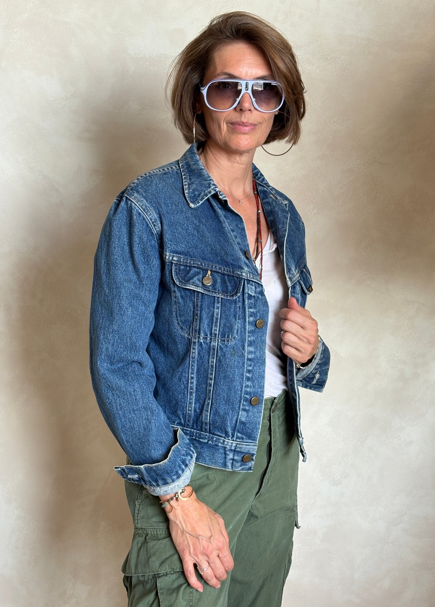 Size 36US / 46EU . Vintage 80s Lee Denim Jacket – 2 Pockets – Made in USA