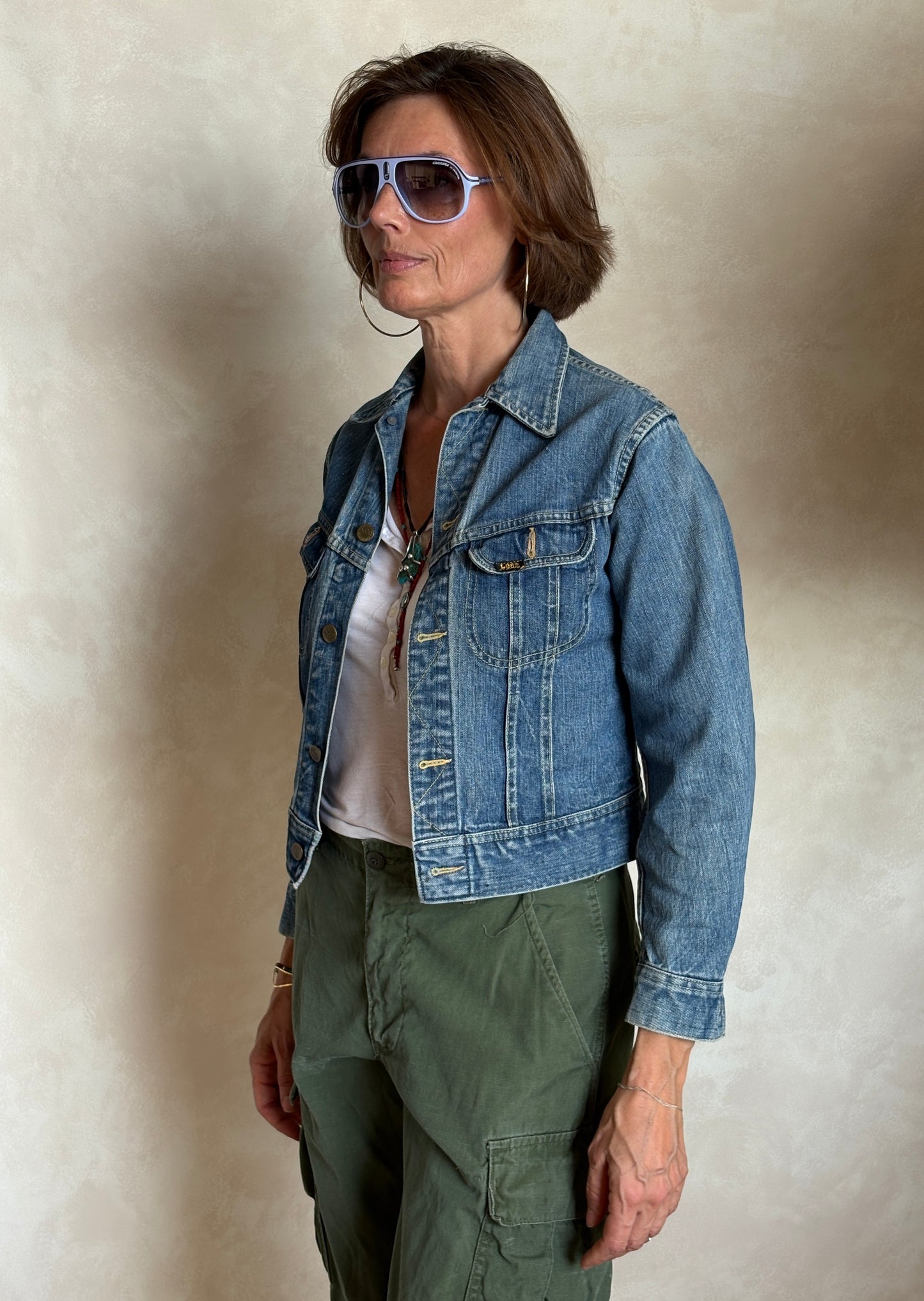 Size 34US / 44EU. Vintage 80s Lee Union Made Denim Shirt – 2 Pockets – Made in USA