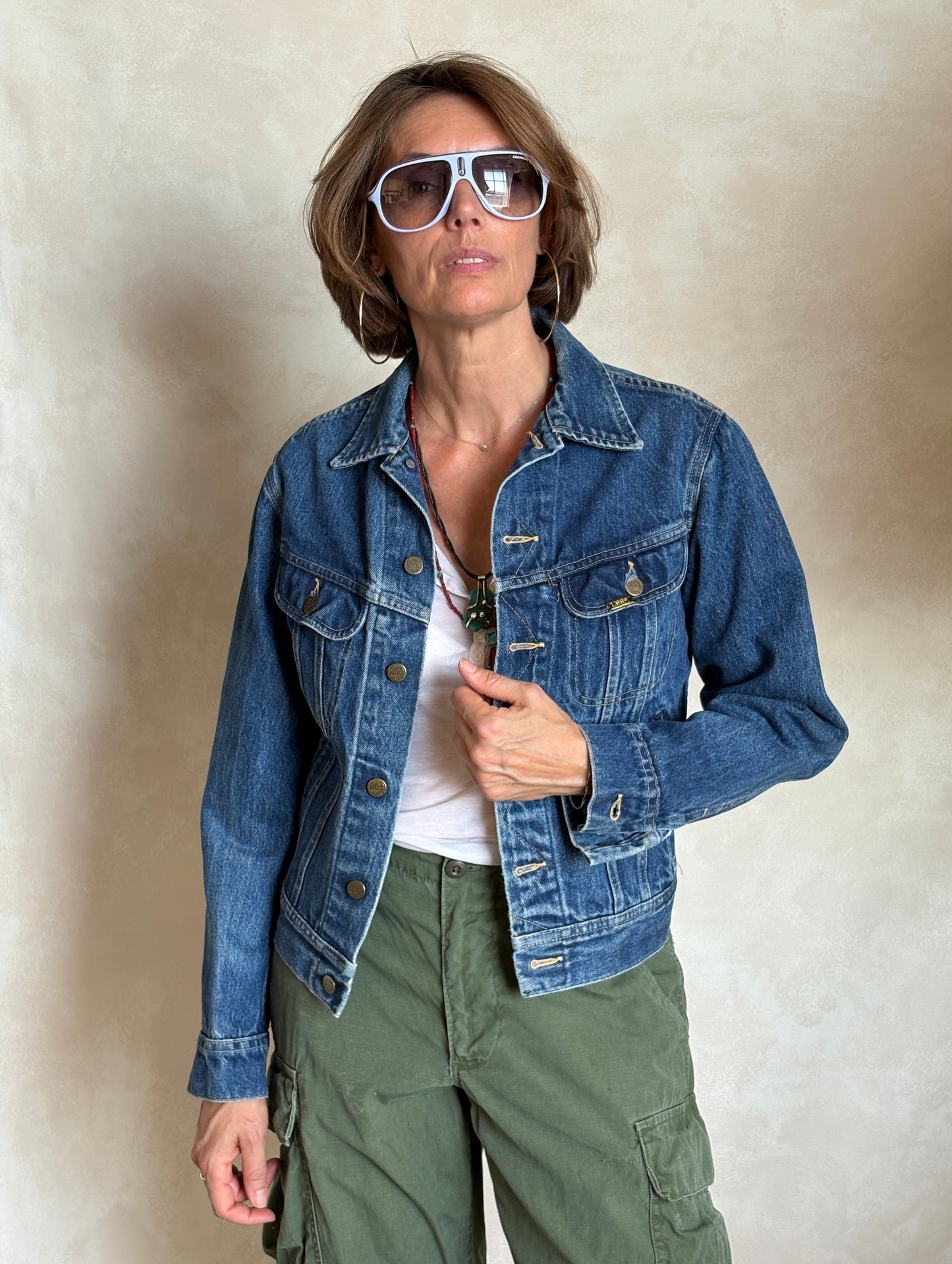 Size 36US / 46EU .Vintage 80s Lee Denim Jacket – 4 Pockets – Made in USA