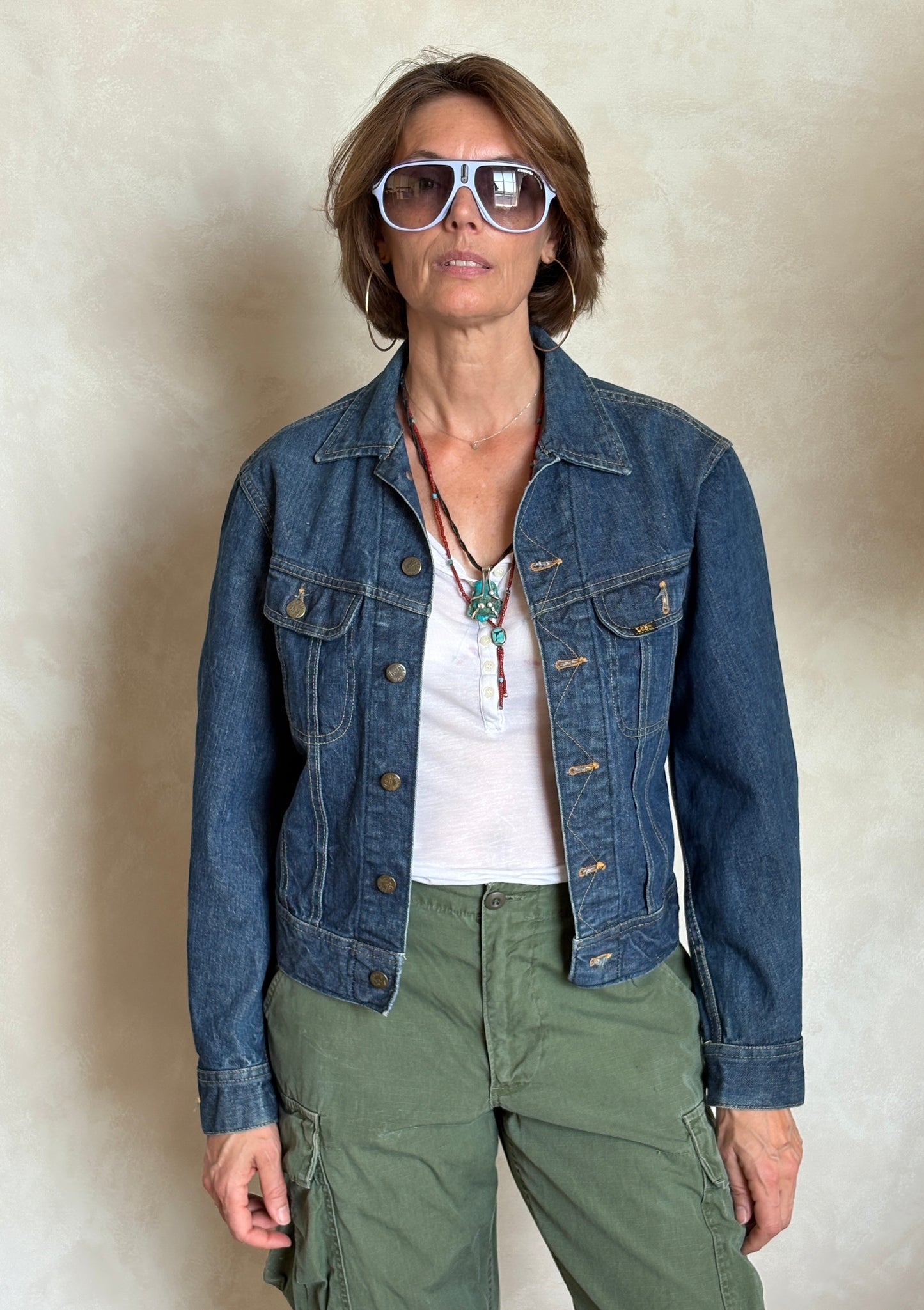 Size 34/3636. Vintage 70s Lee Union Made Denim Shirt – 2 Pockets – Made in USA