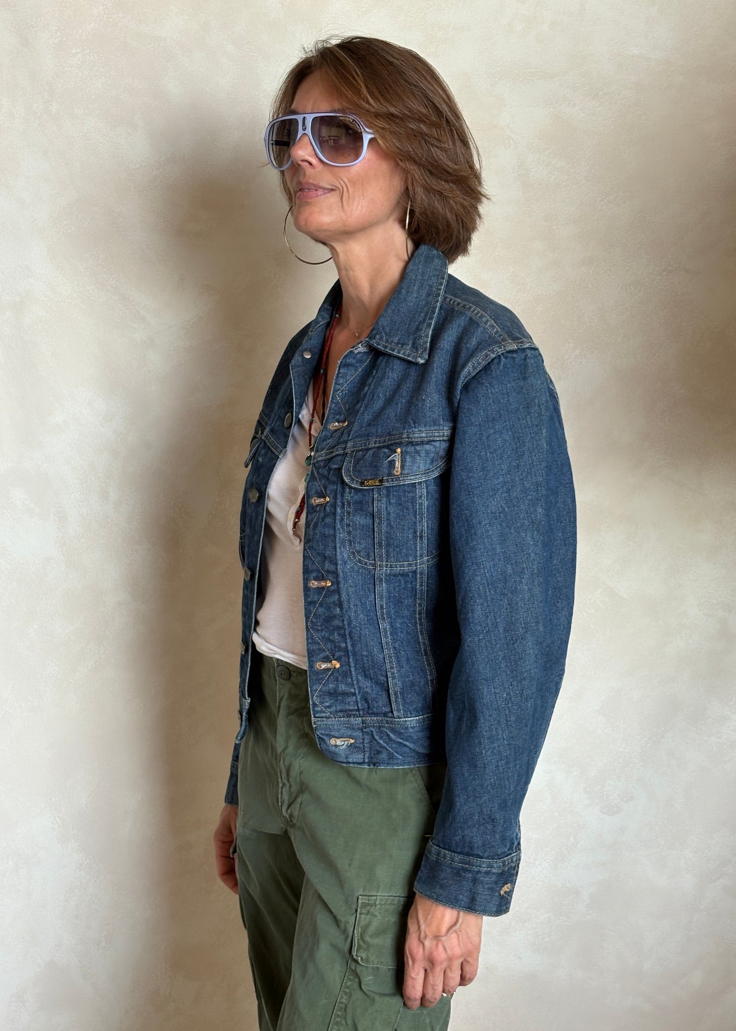 Size 34/3636. Vintage 70s Lee Union Made Denim Shirt – 2 Pockets – Made in USA