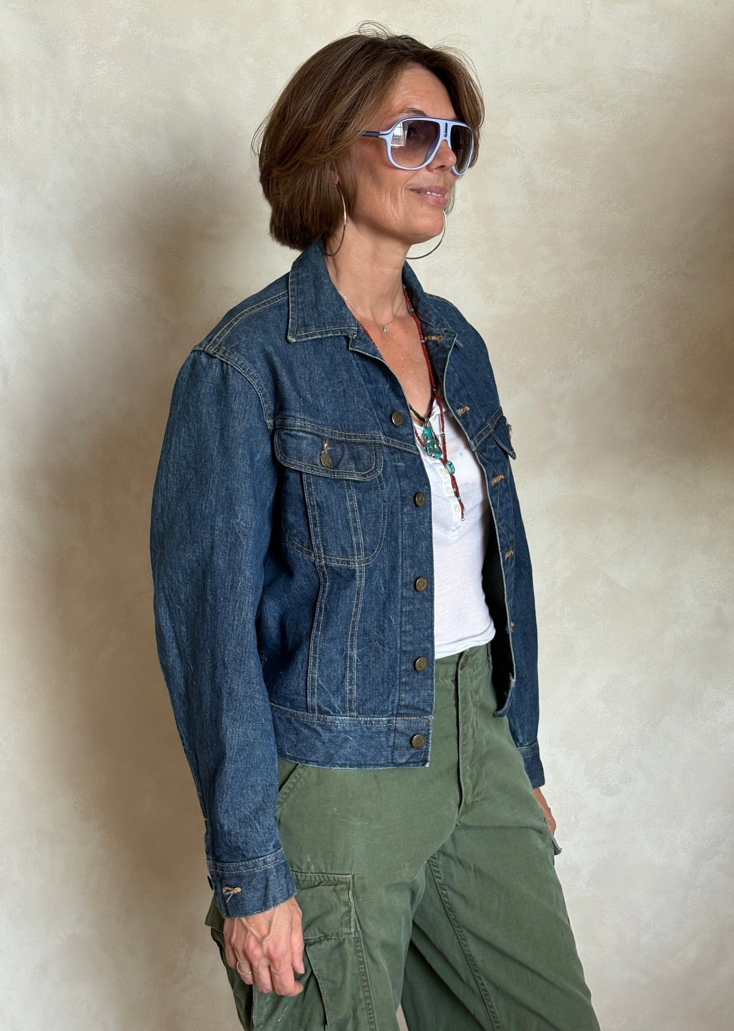 Size 34/3636. Vintage 70s Lee Union Made Denim Shirt – 2 Pockets – Made in USA