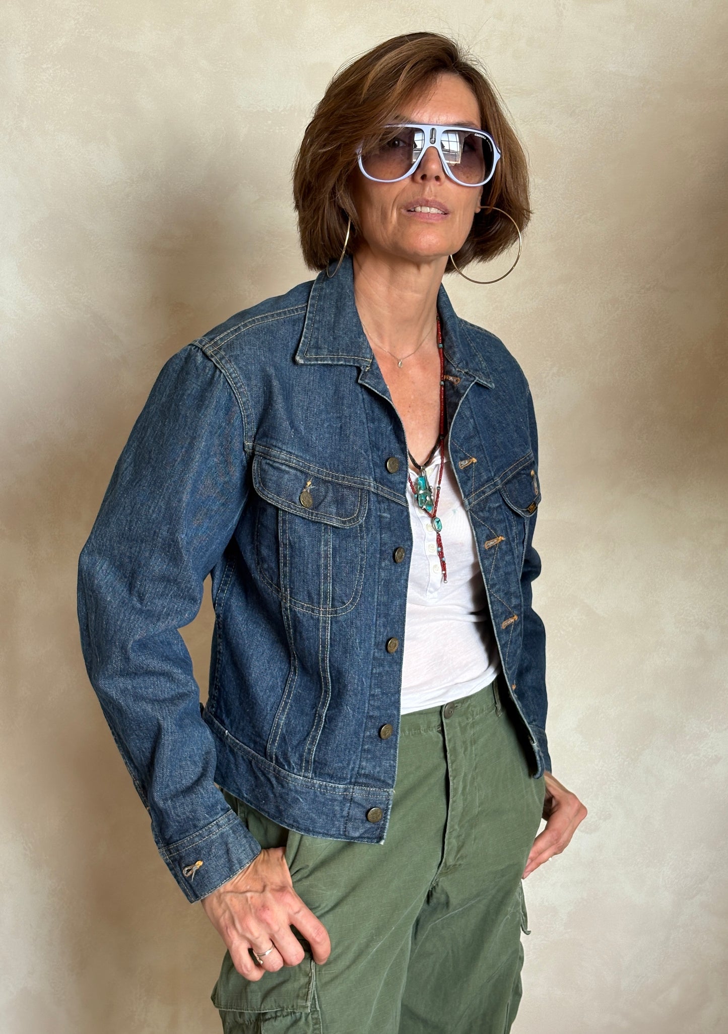 Size 34/3636. Vintage 70s Lee Union Made Denim Shirt – 2 Pockets – Made in USA