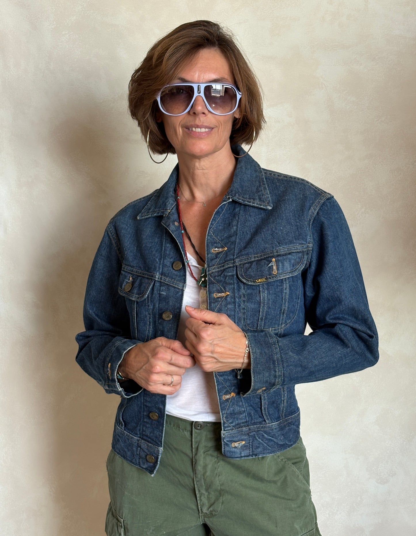 Size 34/3636. Vintage 70s Lee Union Made Denim Shirt – 2 Pockets – Made in USA