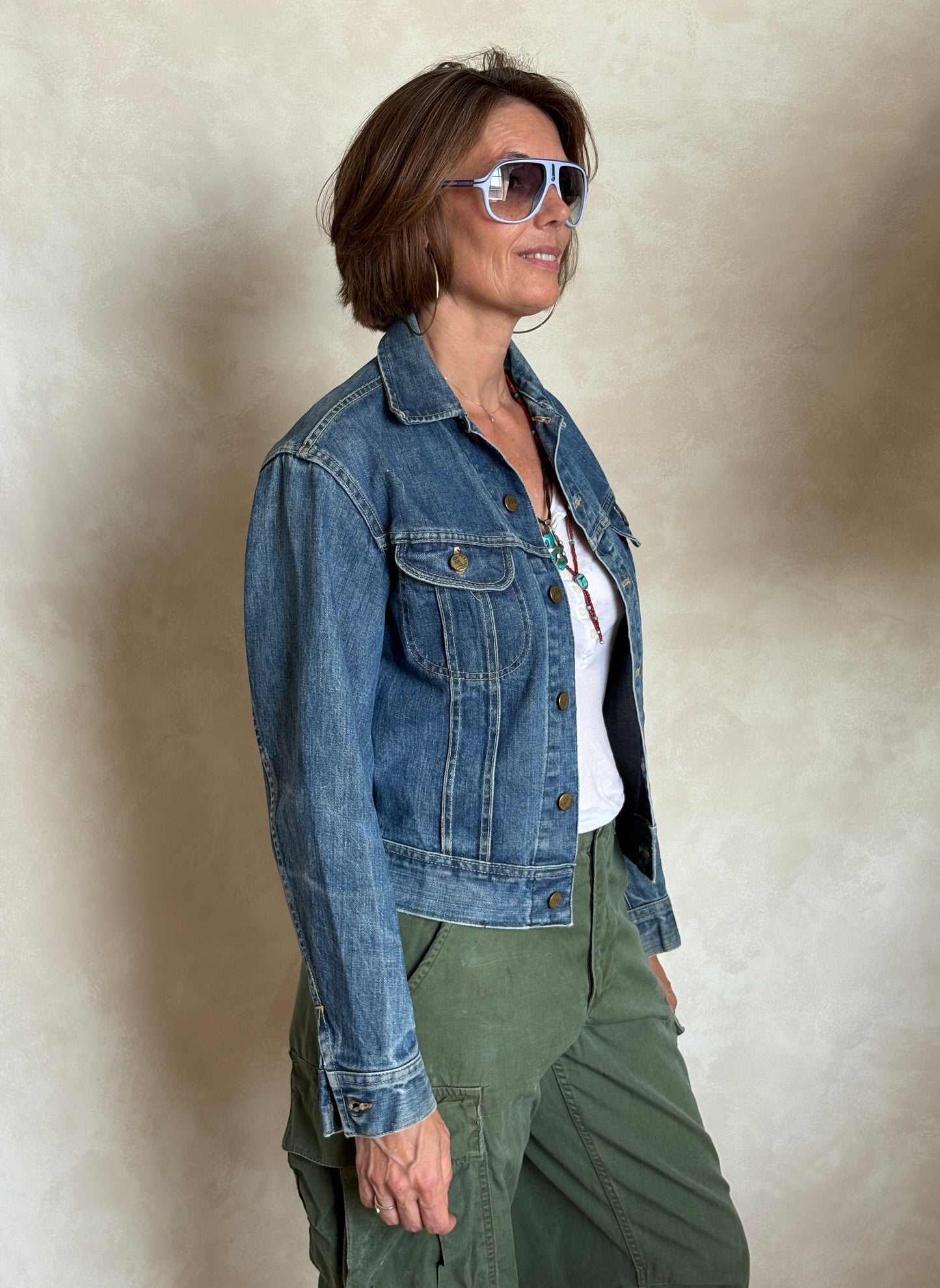Size 34US / 44EU .Vintage 70s Lee Denim Jacket – Union Made – 2 Pockets – Made in USA