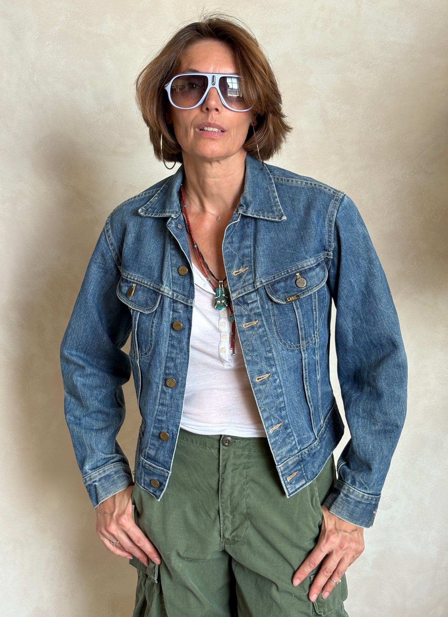 Size 34US / 44EU .Vintage 70s Lee Denim Jacket – Union Made – 2 Pockets – Made in USA