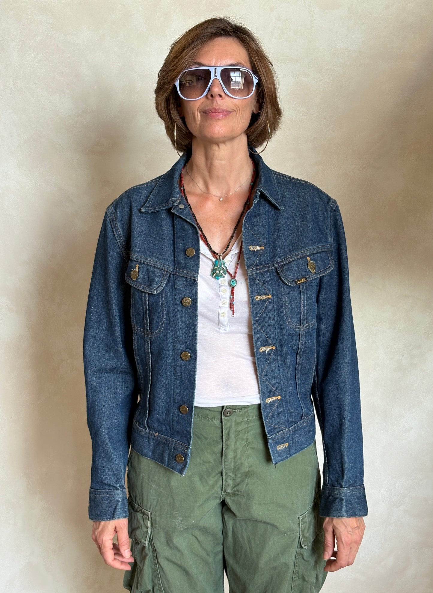 Size 36US / 46EU .Vintage 80s Lee Denim Jacket – 2 Pockets – Made in USA