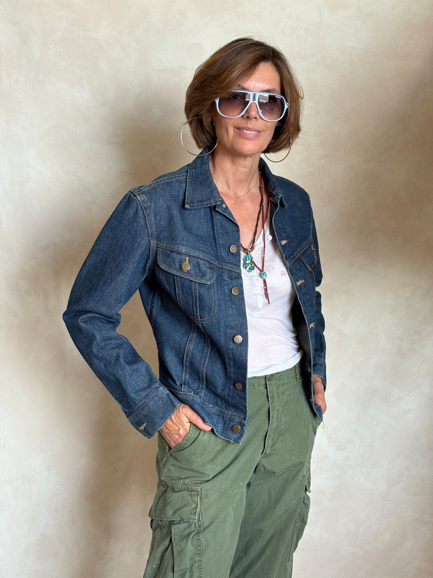 Size 36US / 46EU .Vintage 80s Lee Denim Jacket – 2 Pockets – Made in USA