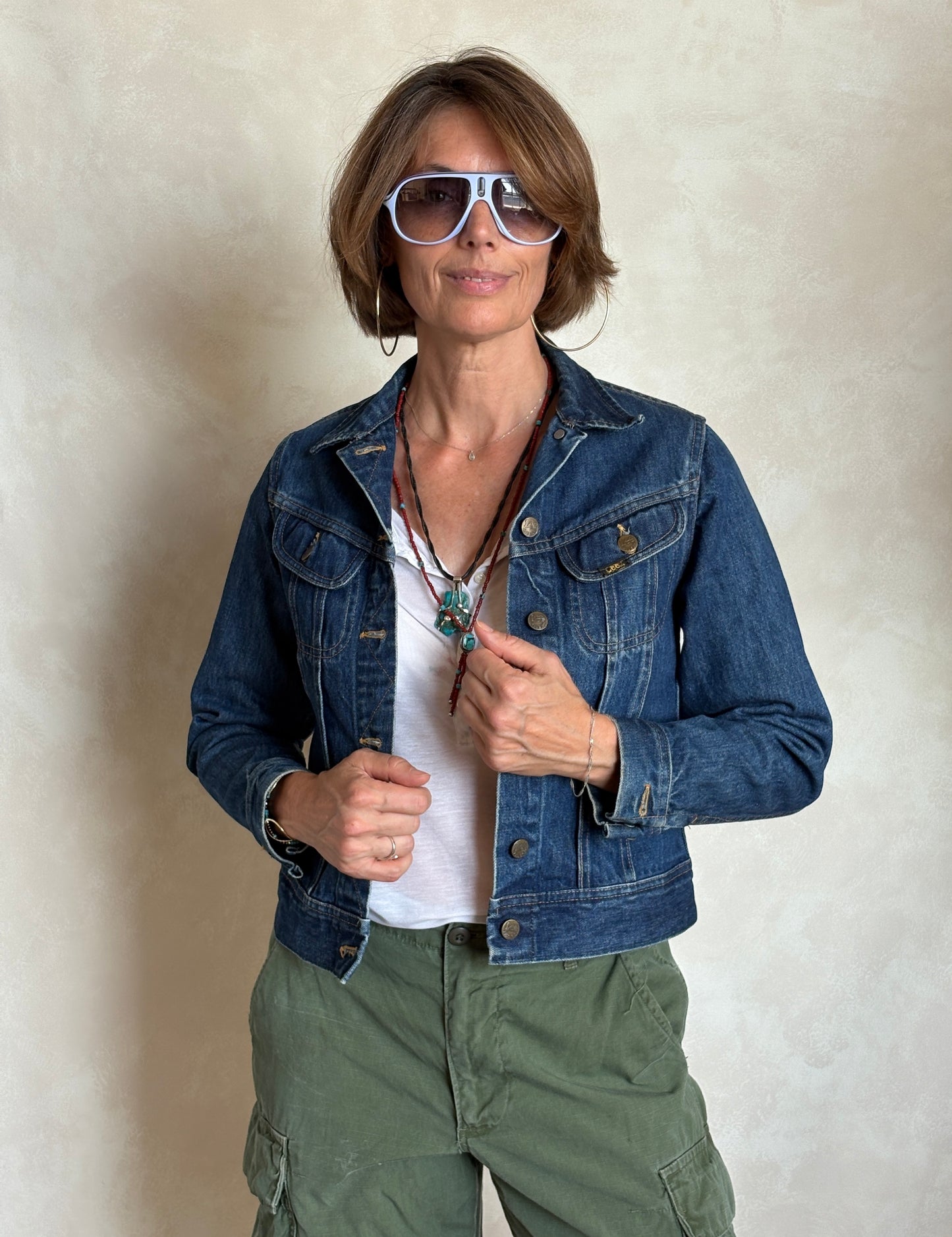 Size 5/6 USA .Vintage 70s Lee Denim Jacket – 2 Pockets – Made in USA
