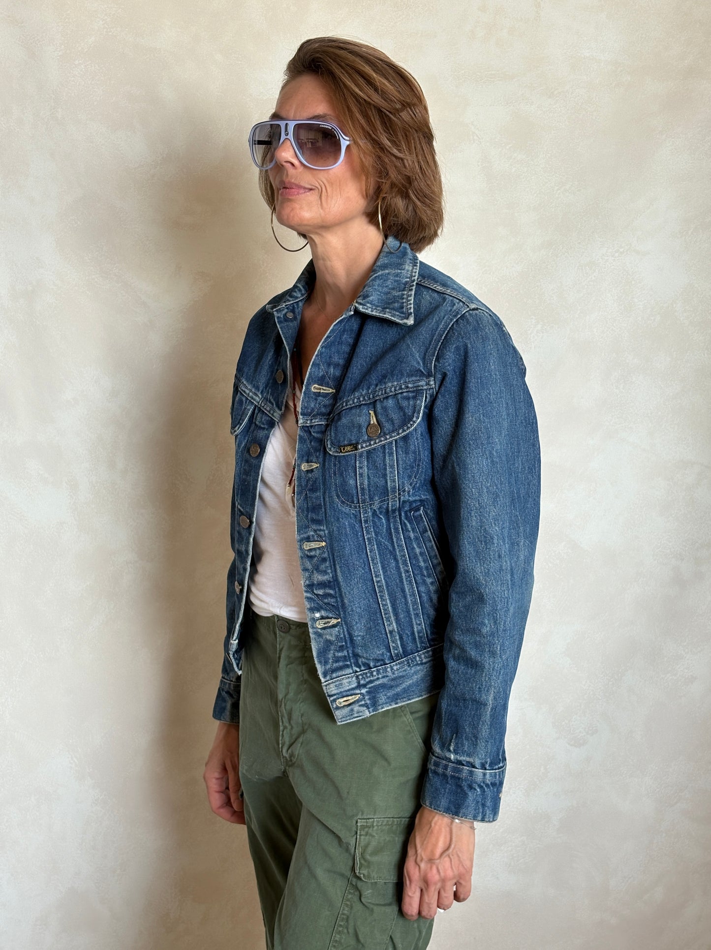 Size 34US / 44EU .Vintage 80s Lee Denim Jacket – 24Pockets – Made in USA