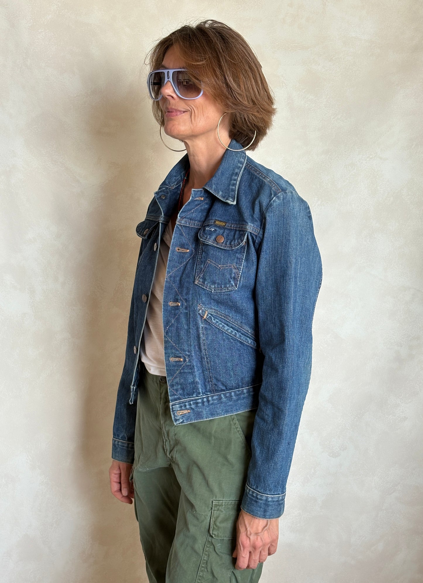 Size 34US /44EU USA .Vintage 80s Maverick Denim Jacket – 4 Pockets – Made in USA