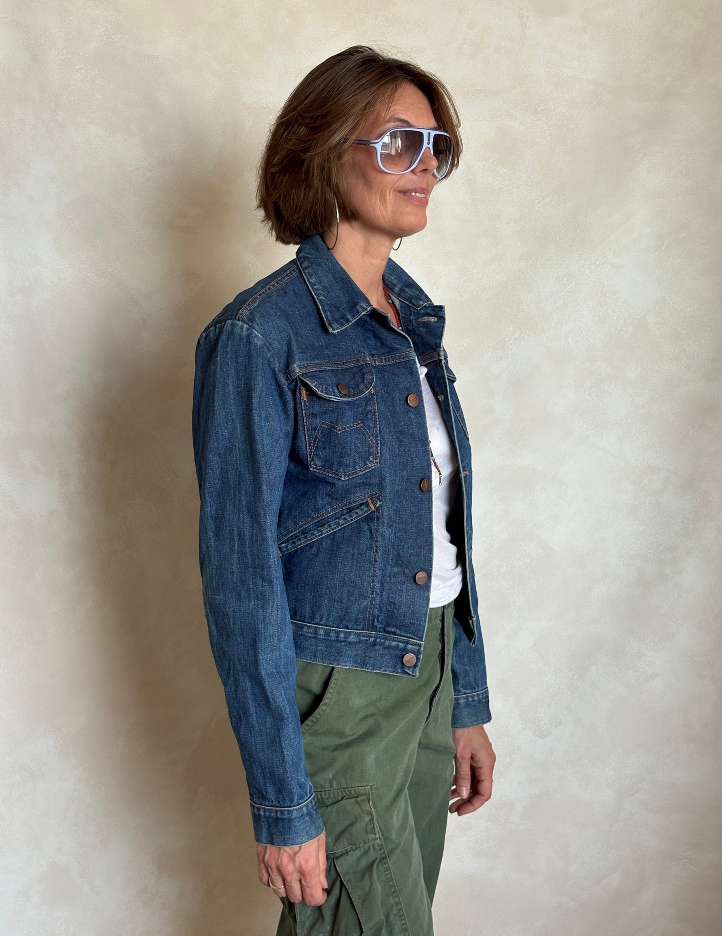 Size 34US /44EU USA .Vintage 80s Maverick Denim Jacket – 4 Pockets – Made in USA